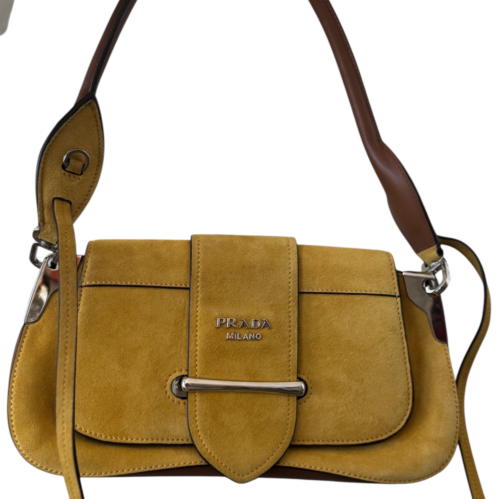 PRE-OWNED Yellow Suede and Leather Sidonie Shoulder Bag