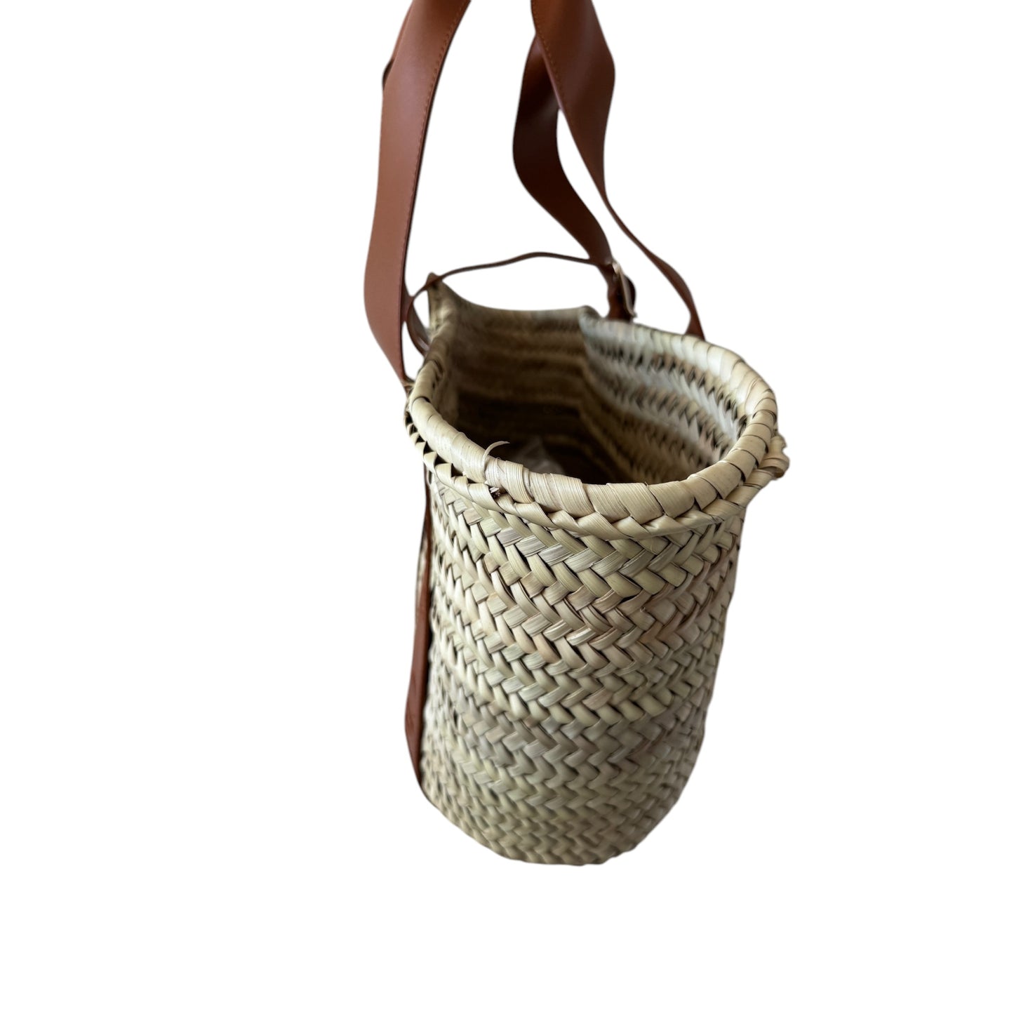 PRE-OWNED x Mifuko Woody Tote Raffia Large Shoulder Bag