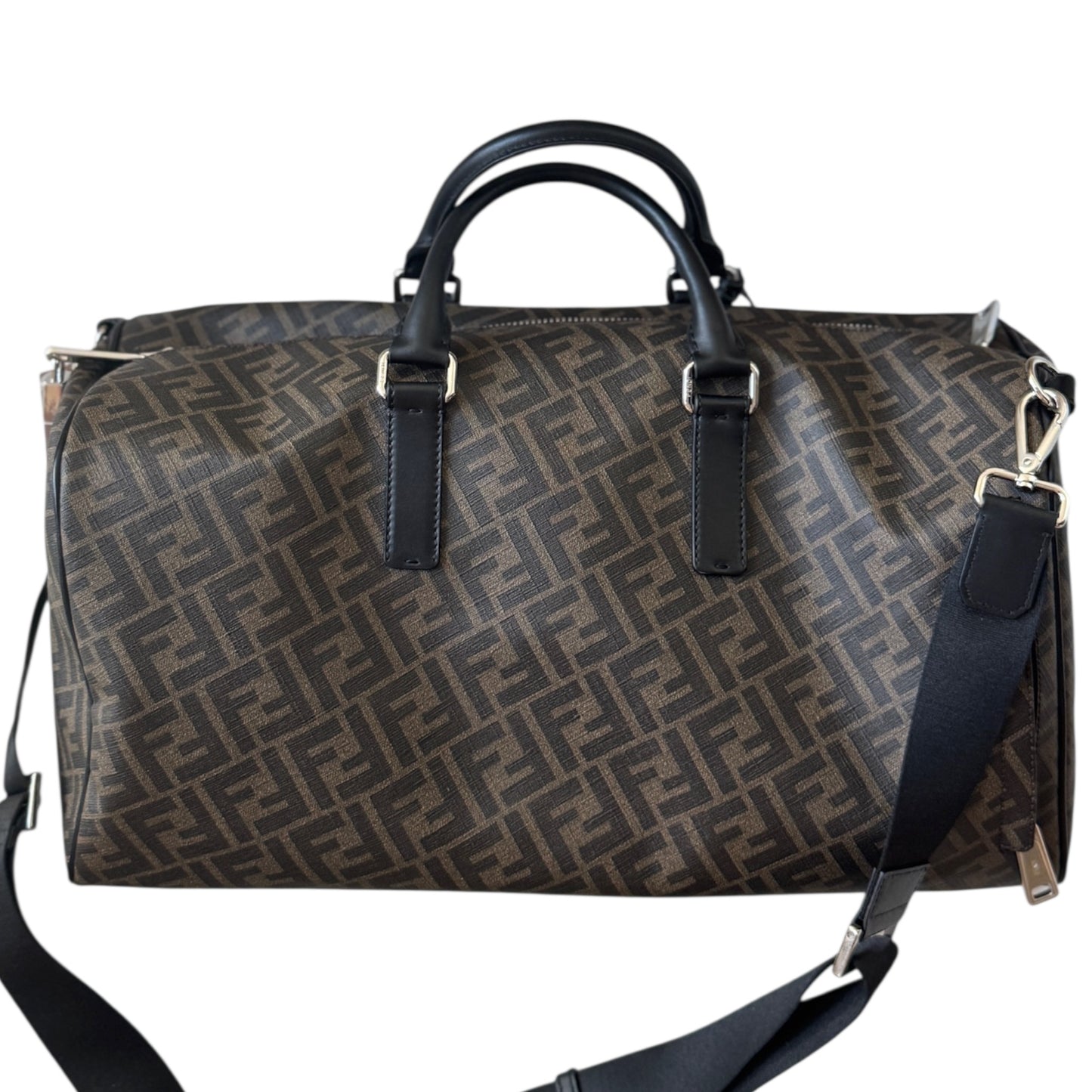 PRE-OWNED Zucca Coated Canvas With Leather Convertible Duffle Bag