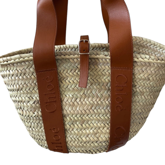 PRE-OWNED x Mifuko Woody Tote Raffia Large Shoulder Bag