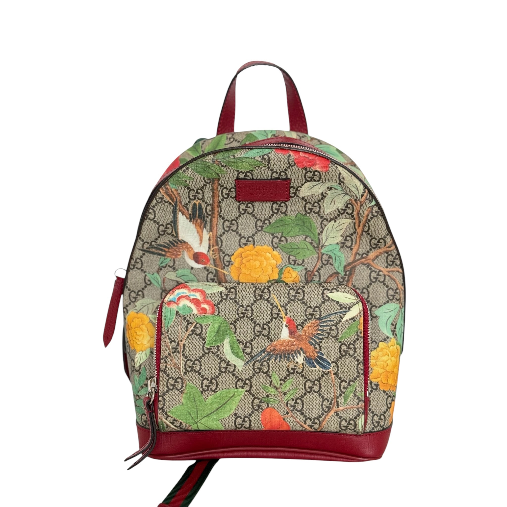 Mochila pequeña de día Tian Web con monograma GG Supreme de segunda mano