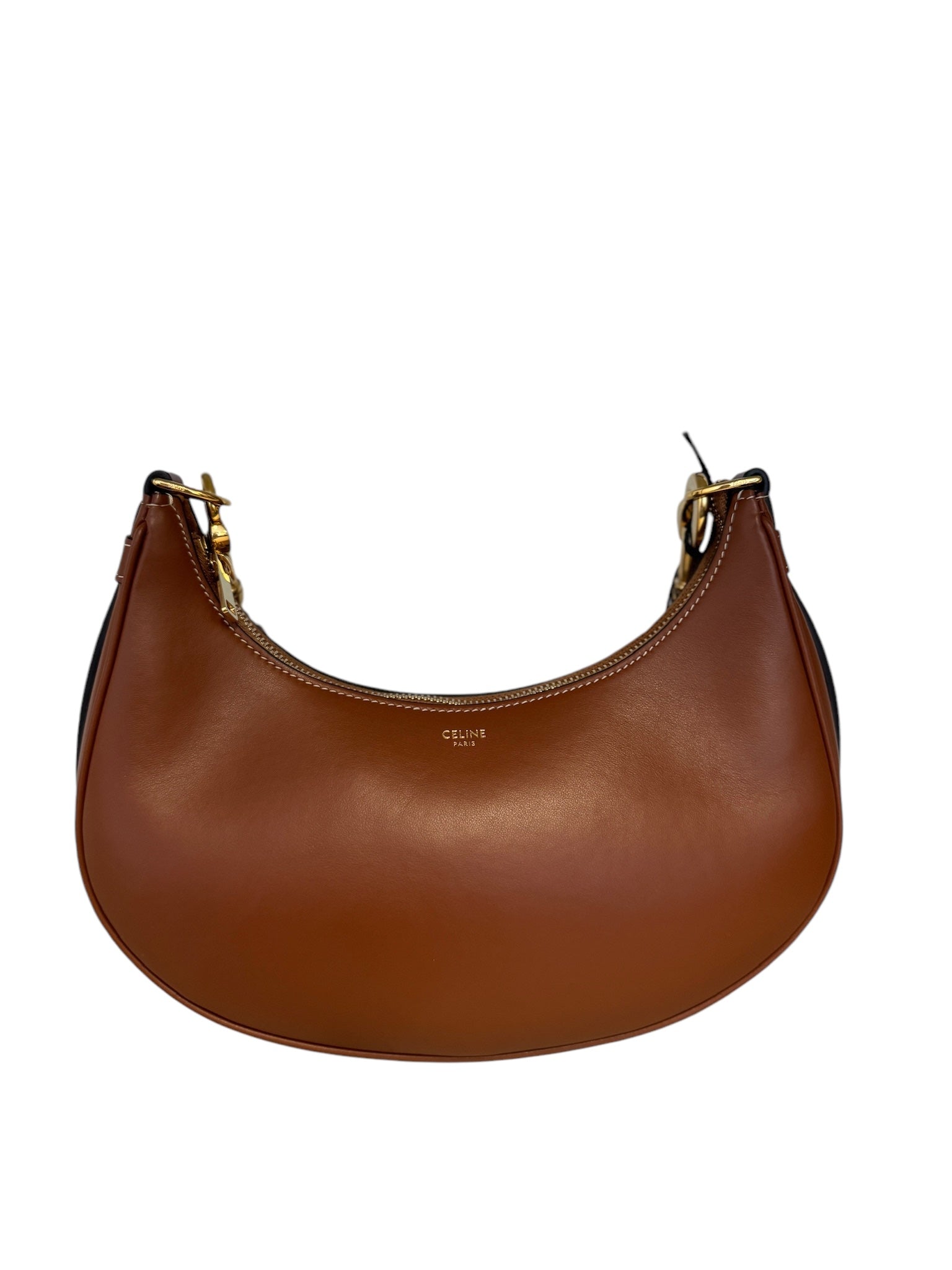 CELINE - Bolso mediano con correa Ava de piel de becerro lisa color canela