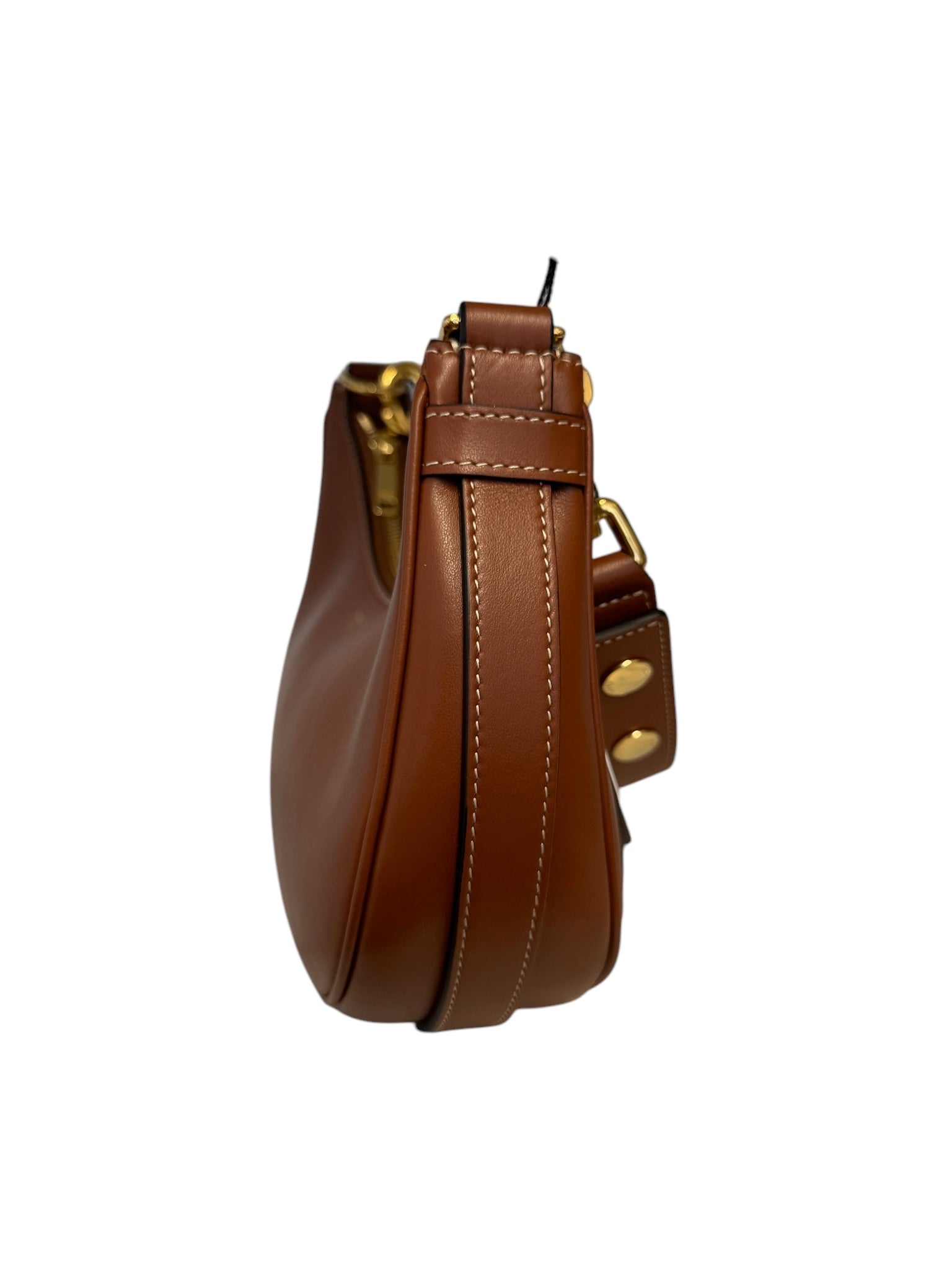 CELINE - Bolso mediano con correa Ava de piel de becerro lisa color canela