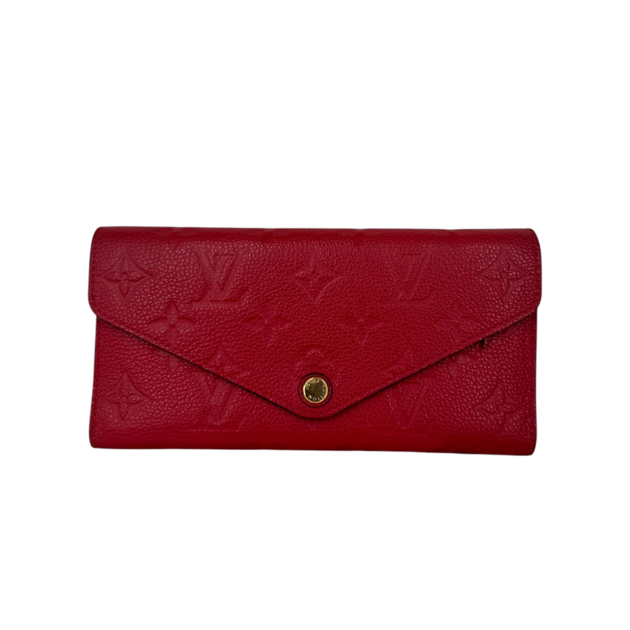 PRE-OWNED LV Red Monogram Empreinte Portefullie Long Wallet