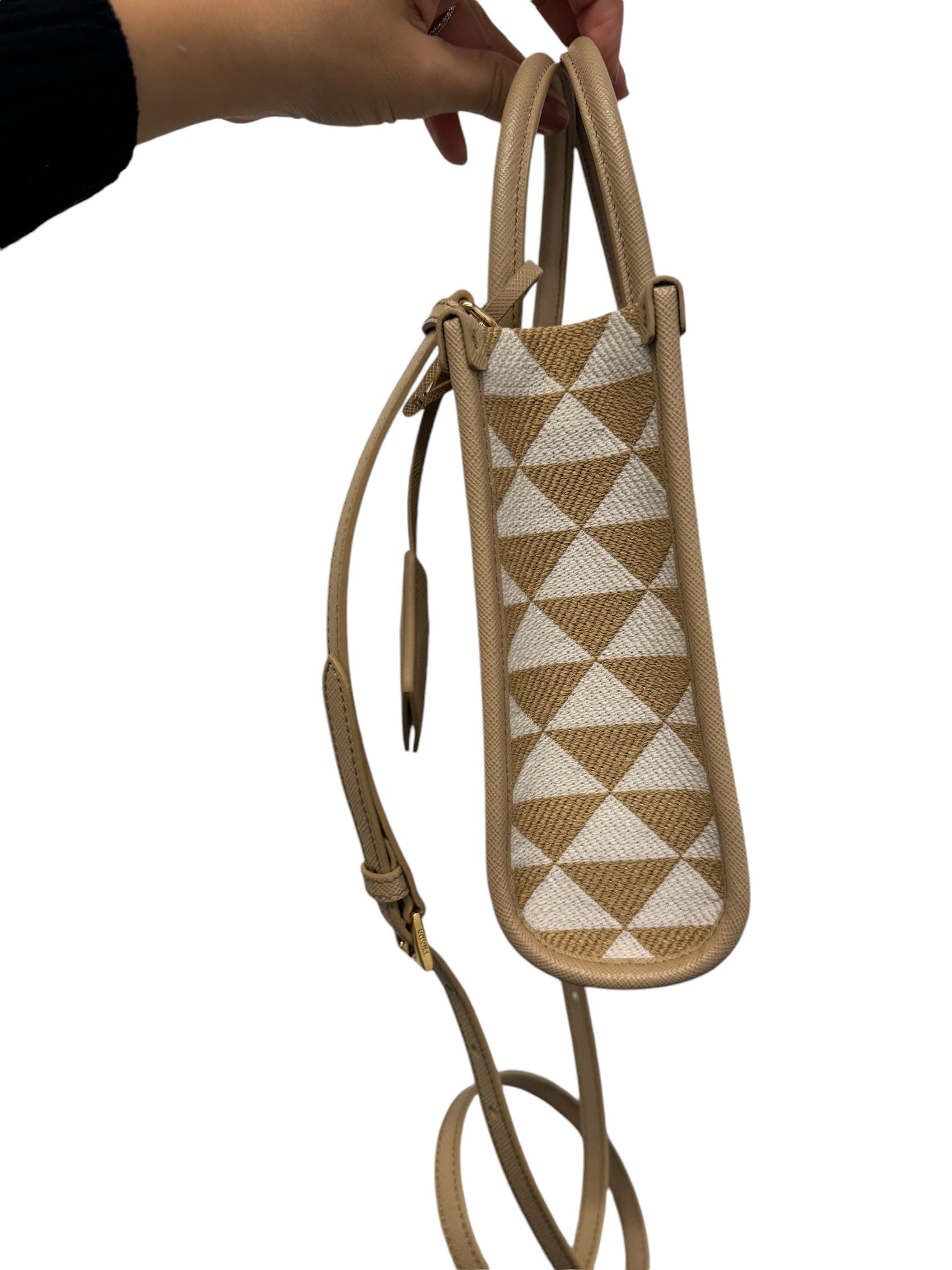 PRE-OWNED Symbole Shopper Tote Jacquard Mini Crossbody Bag