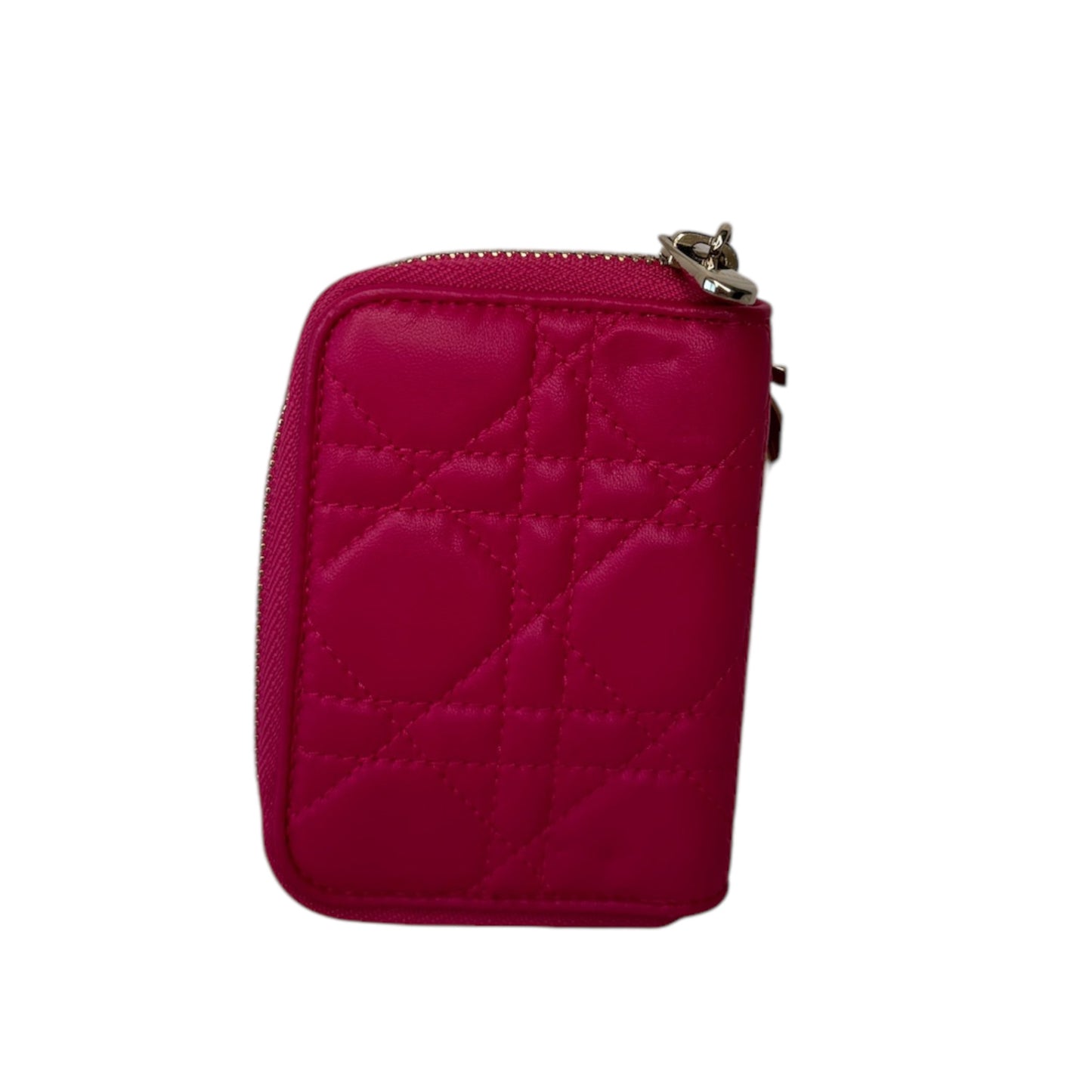 PRE-OWNED Pink Mini Lady Dior Zippy Wallet