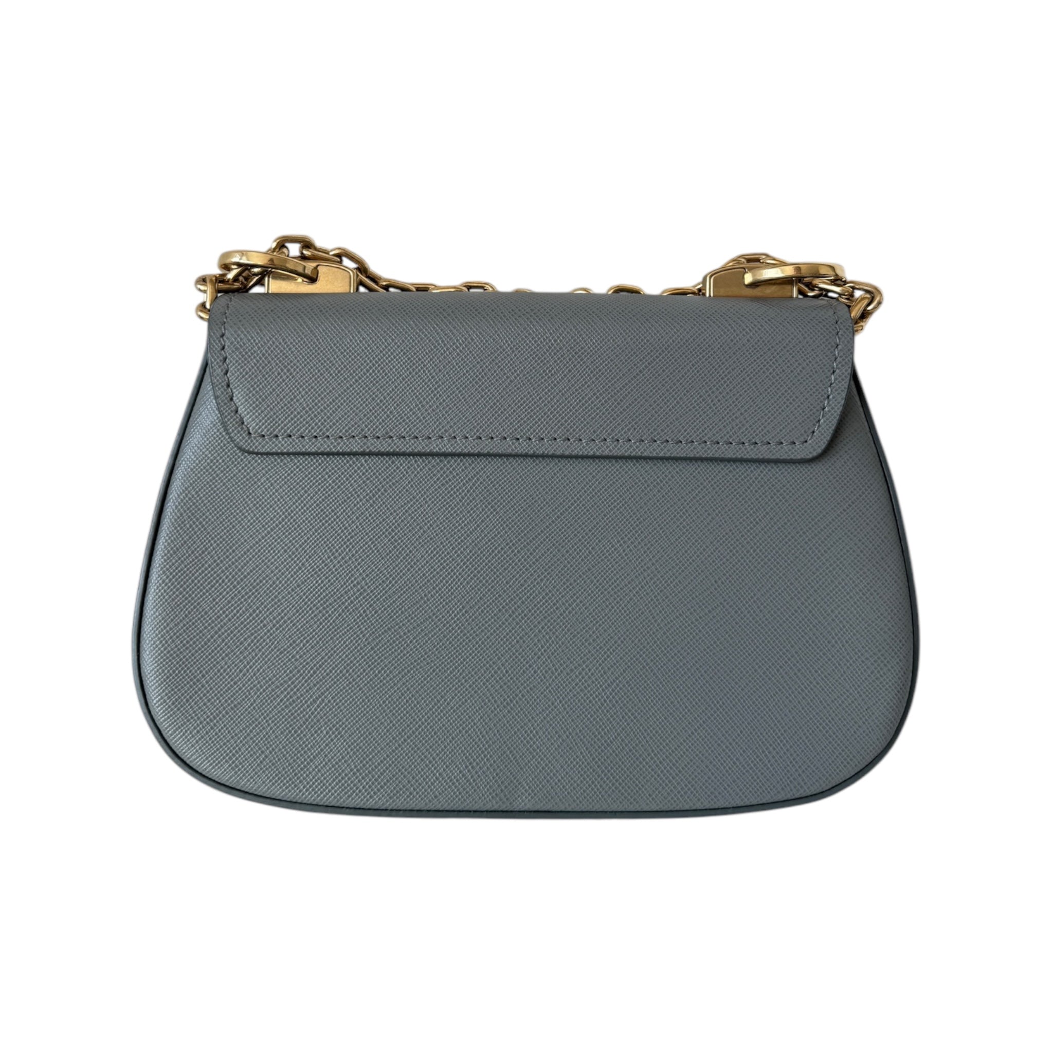 Bolso bandolera de piel saffiano gris USADO