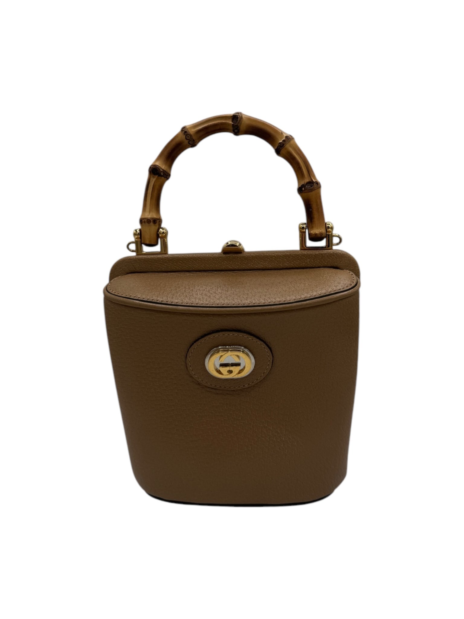 Bolso bandolera mini de cuero marrón GG Bamboo de segunda mano