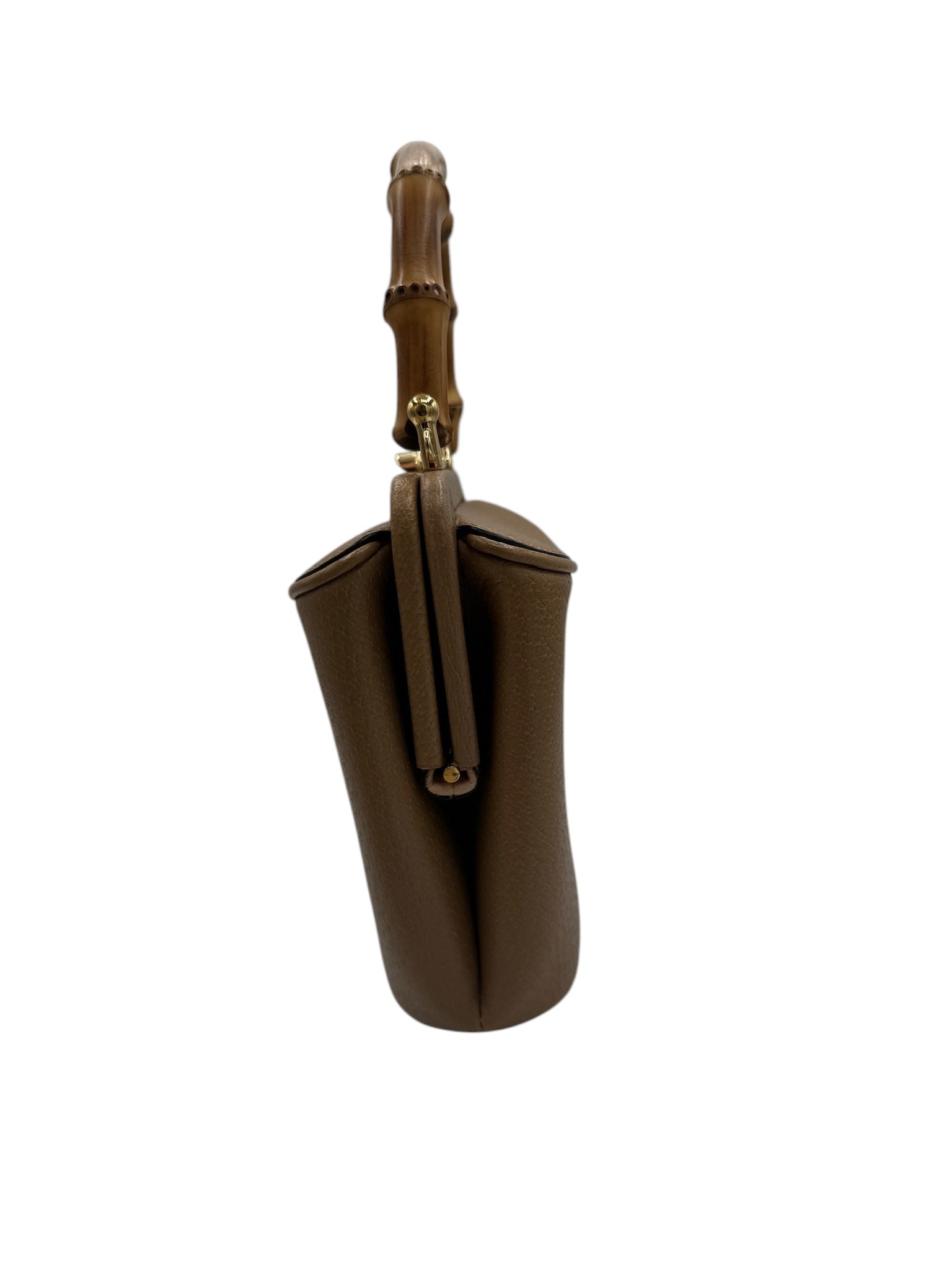 Bolso bandolera mini de cuero marrón GG Bamboo de segunda mano