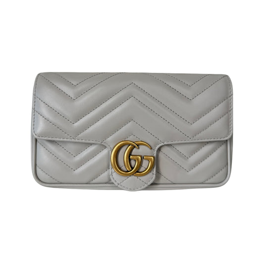 PRE-OWNED GG Grey Marmont Mini Crossbody Bag