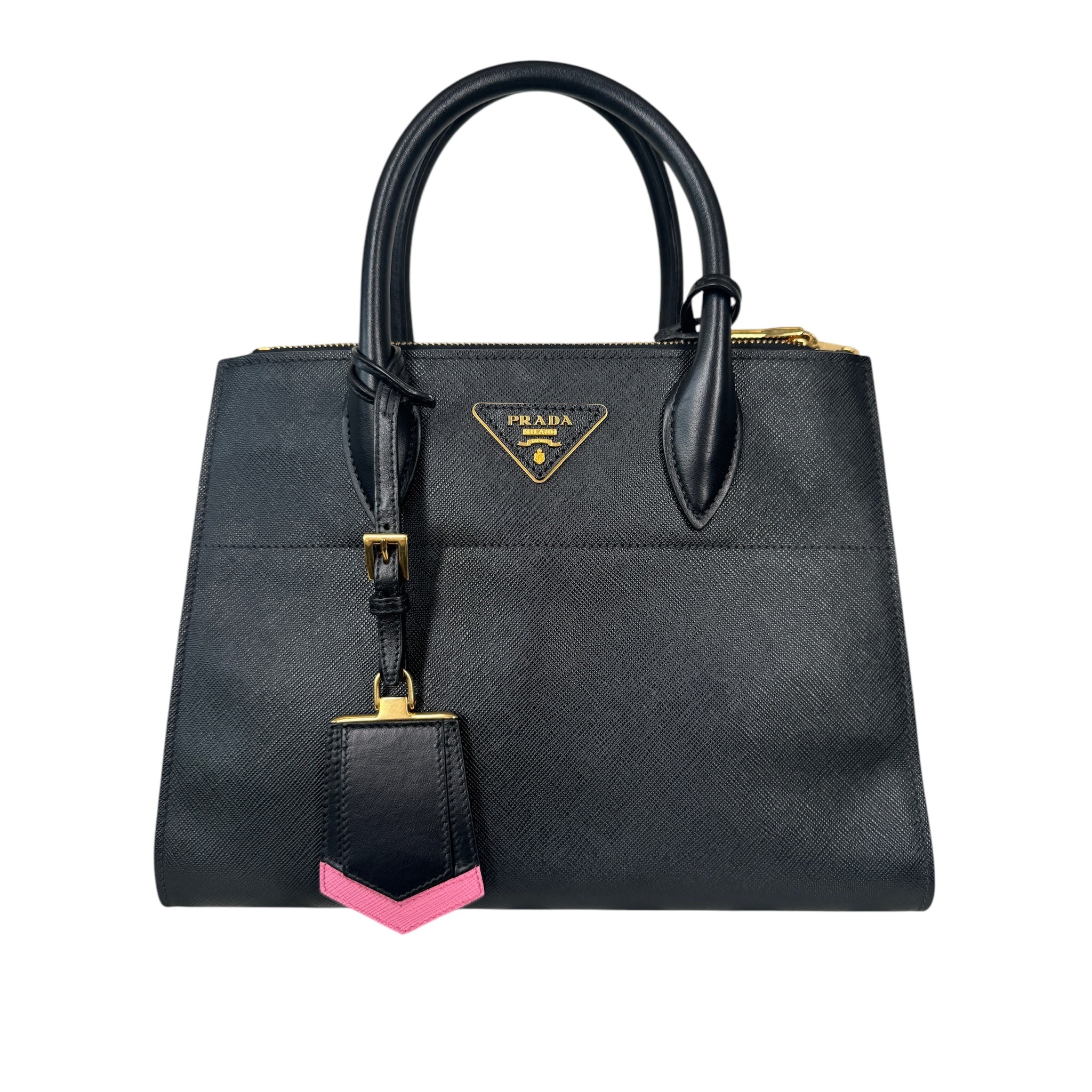 PRE-OWNED Saffiano City Calfskin Greche Paradigme Shoulder Bag
