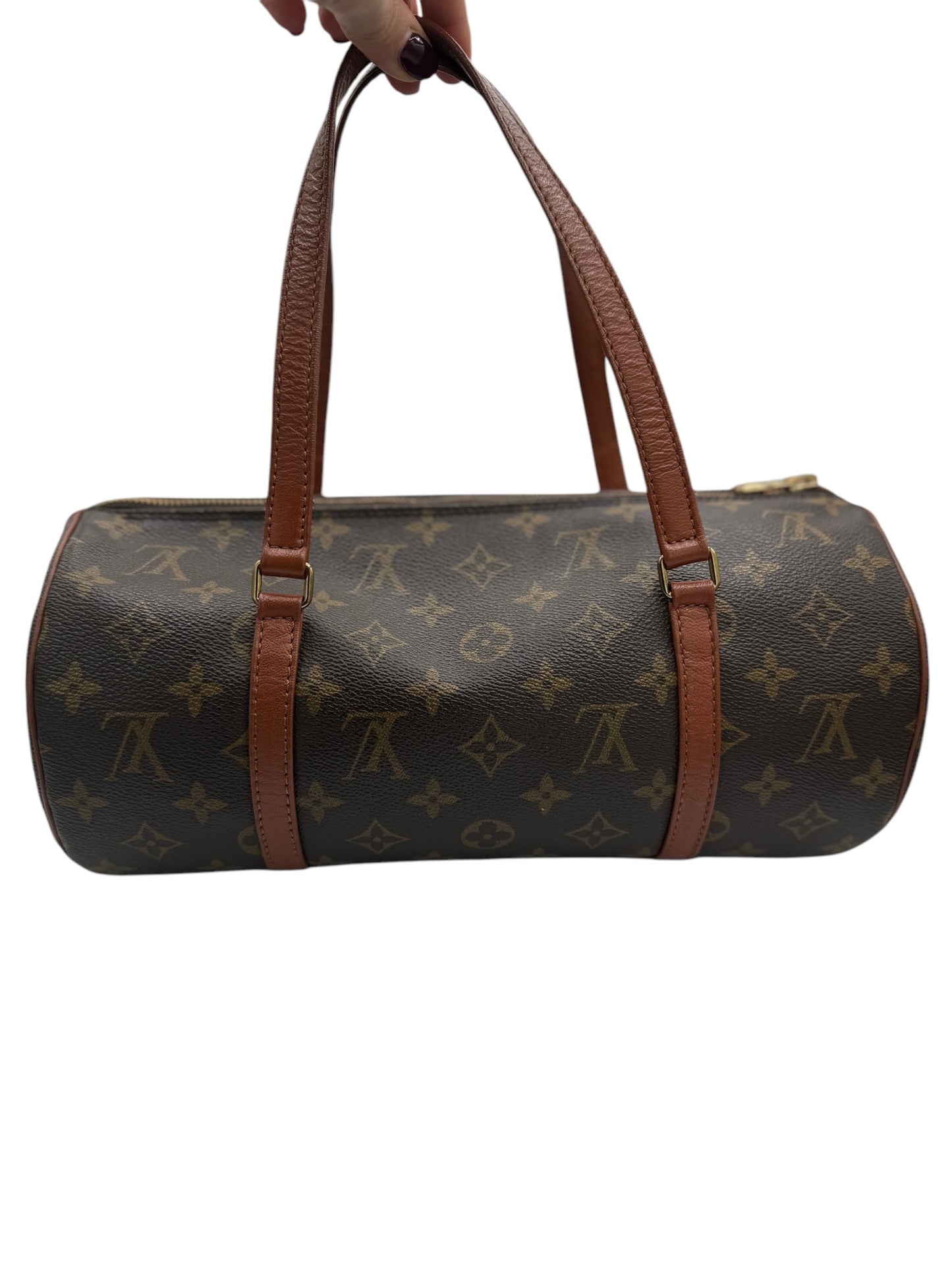 PRE-OWNED LV Vintage Monogram Canvas Papillon 30 Shoulder Bag