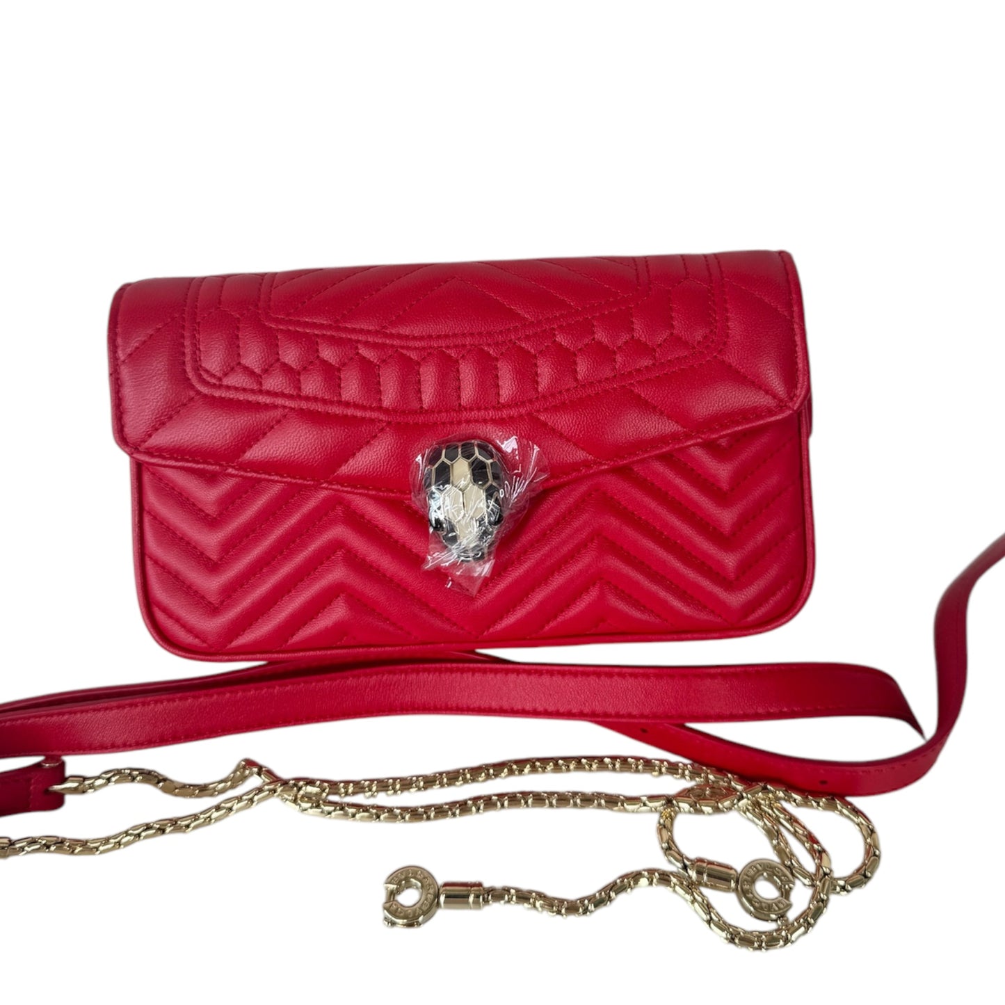 PRE-OWNED Red Serpenti Forever Crossbody Bag