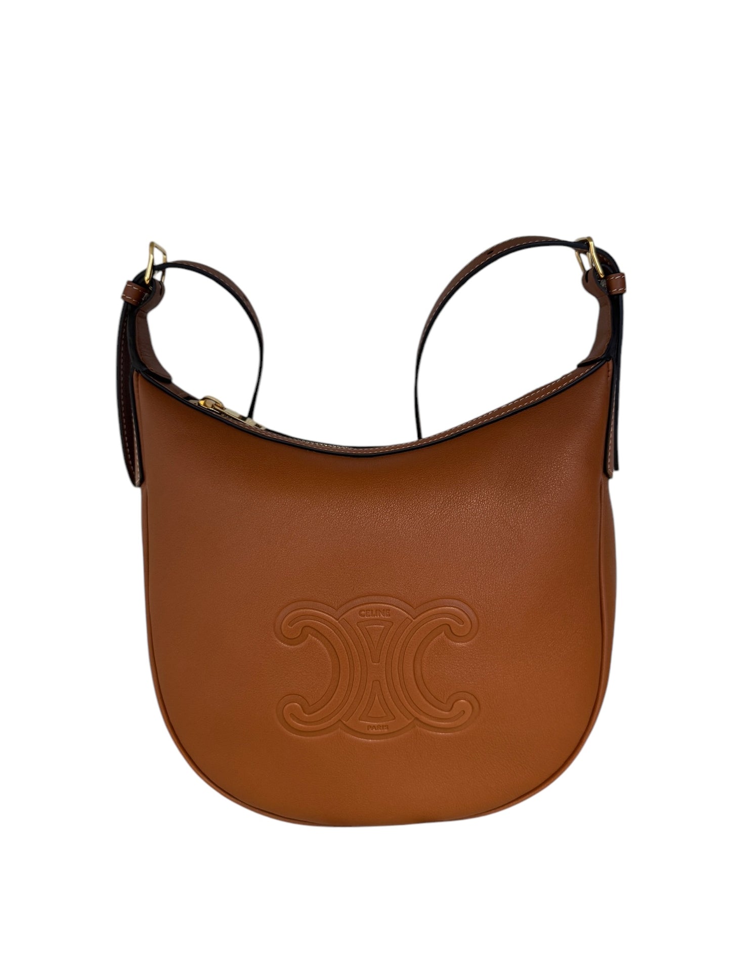 CELINE - Tan Calfskin Small Helolse Triomphe Bag