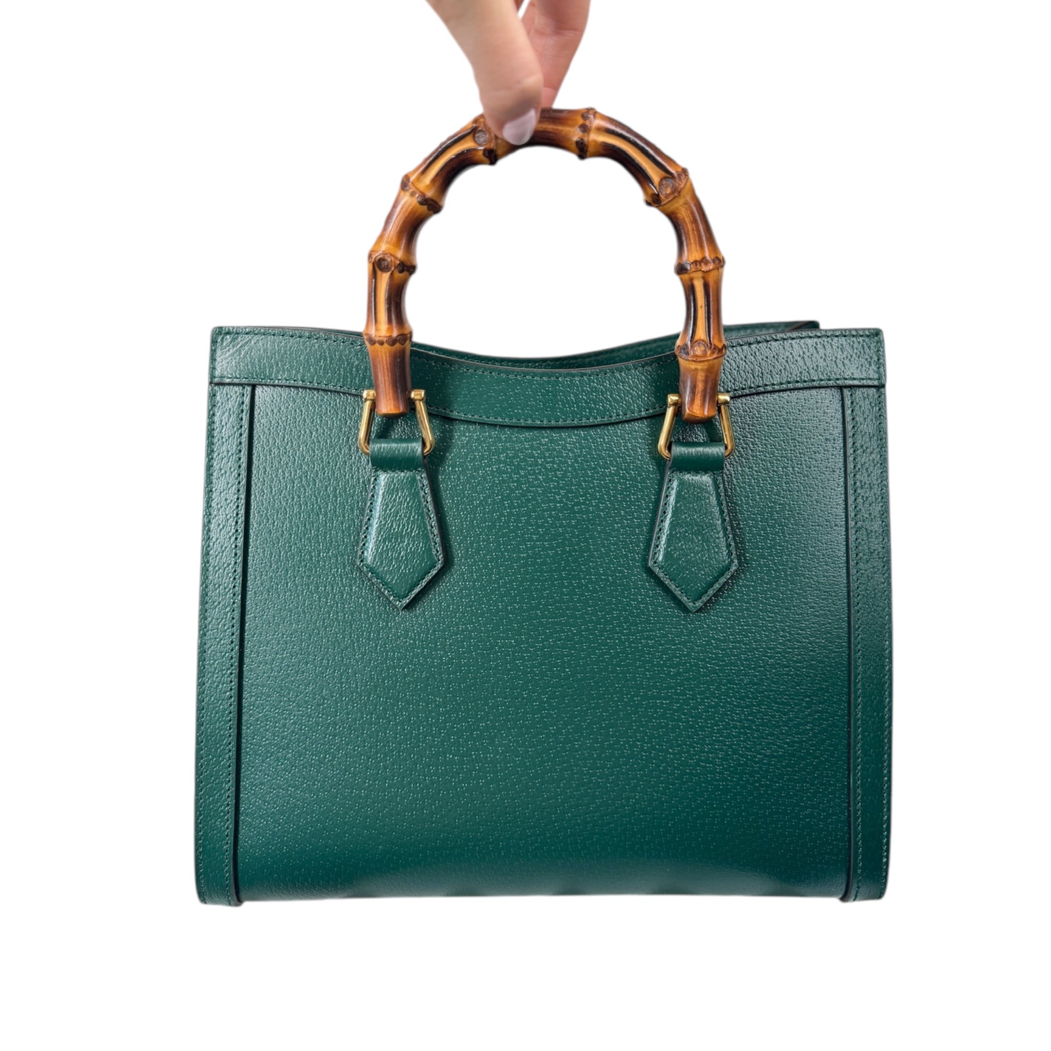 Bolso de hombro Diana de bambú verde mediano GG USADO