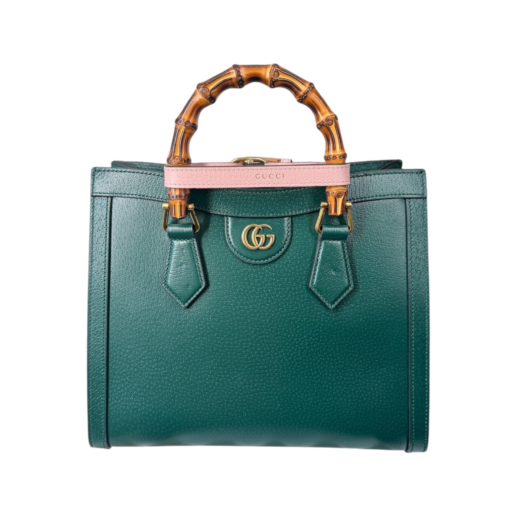 Bolso de hombro Diana de bambú verde mediano GG USADO