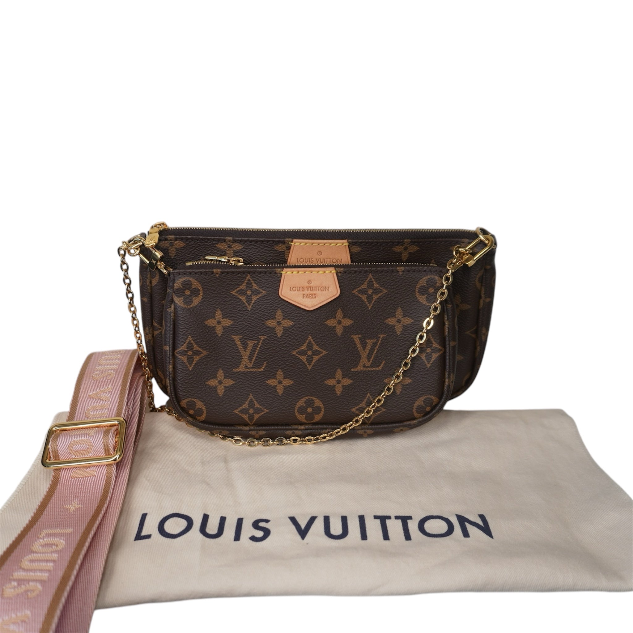 PRE-OWNED LV Light Pink Multi Pochette Accessoires Crossbody Bag