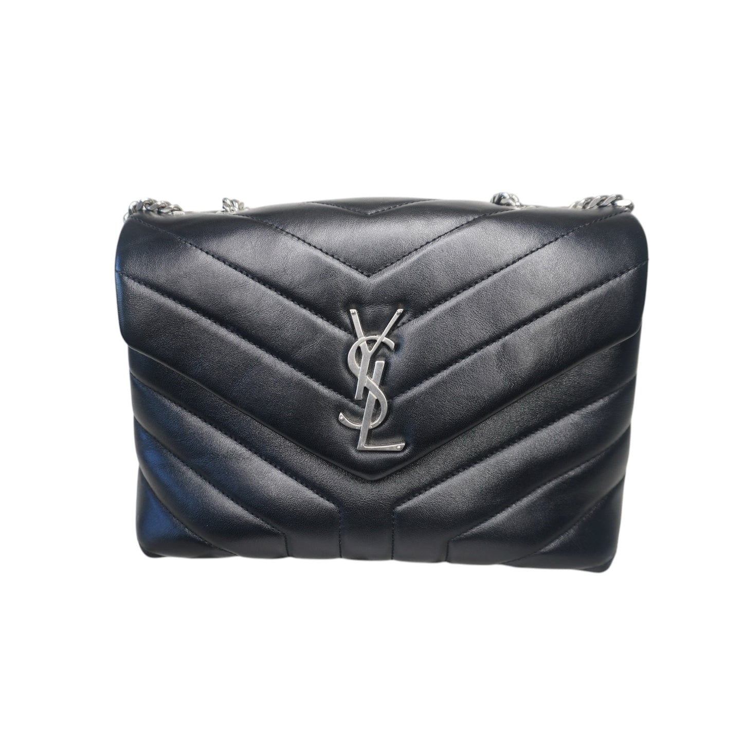 PRE-OWNED YSL Black Quilted Leather Lou Lou Small Shoulder Bag