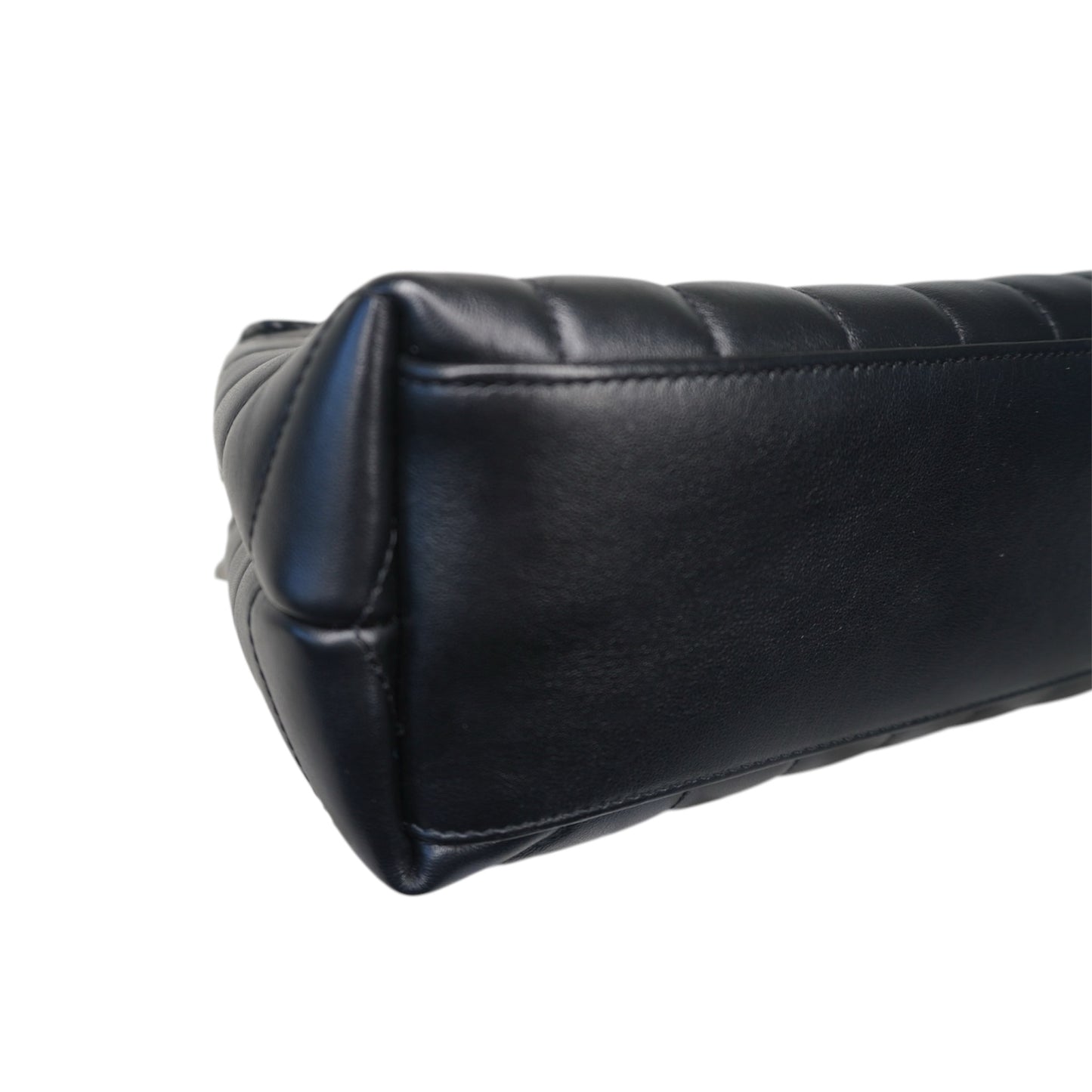 PRE-OWNED YSL Black Quilted Leather Lou Lou Small Shoulder Bag