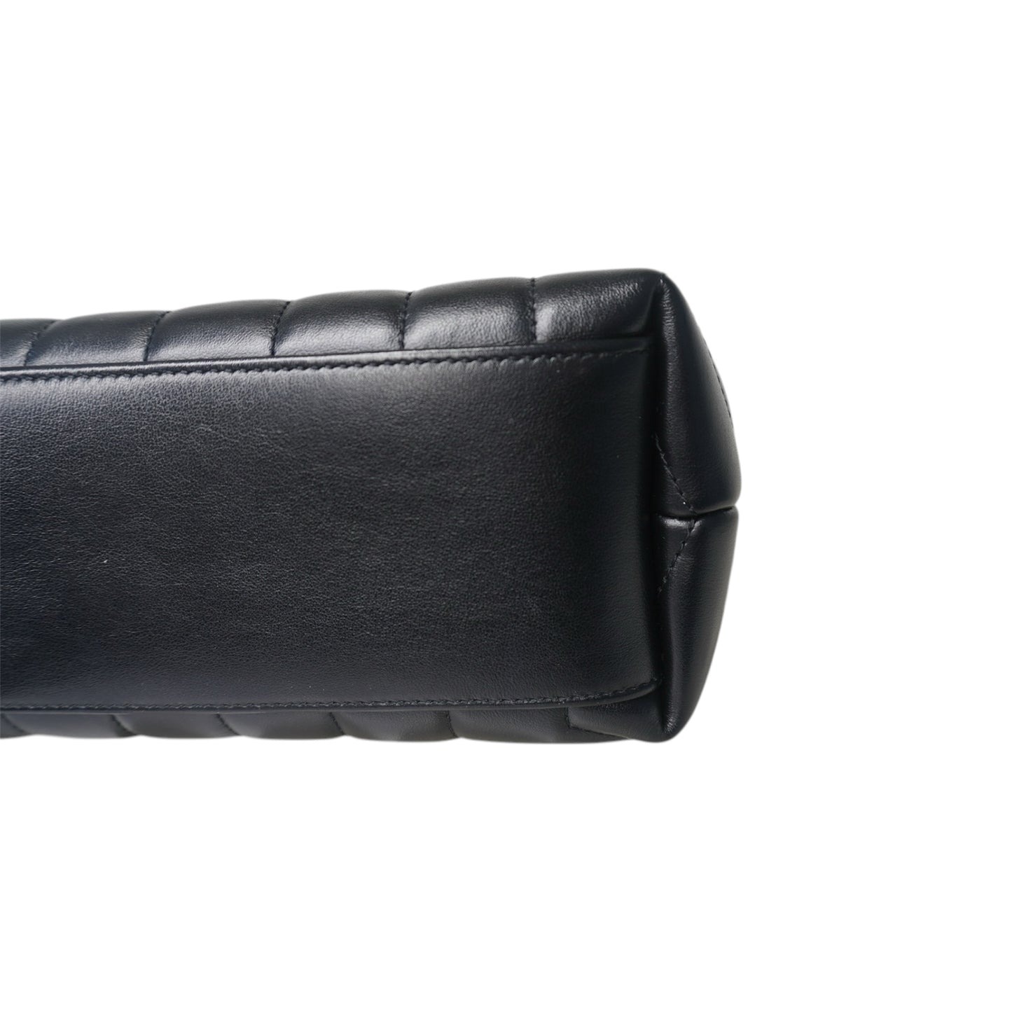PRE-OWNED YSL Black Quilted Leather Lou Lou Small Shoulder Bag