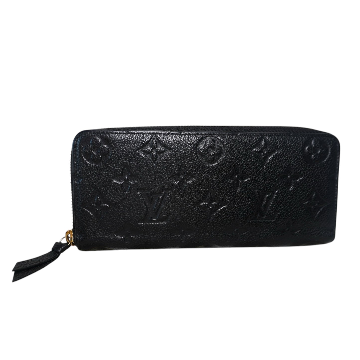 PRE-OWNED LV Black Monogram Empreinte Portefeuille Clemence Long Wallet