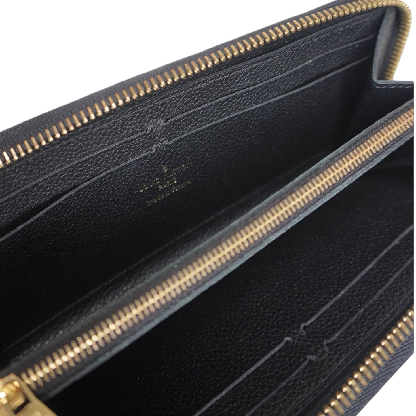 PRE-OWNED LV Black Monogram Empreinte Portefeuille Clemence Long Wallet