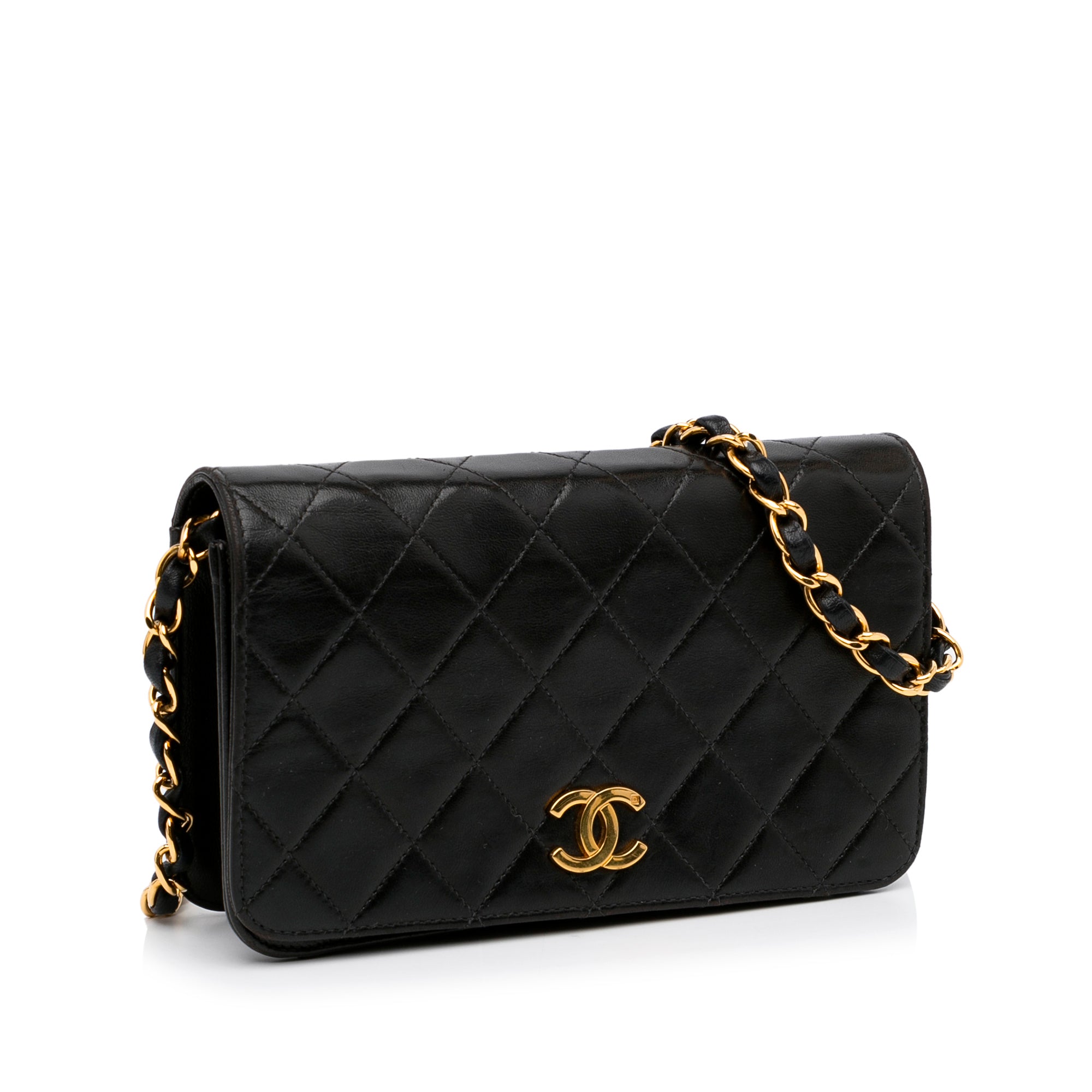 CHANEL - Bandolera CC Vintage Matelasse de piel de cordero con solapa