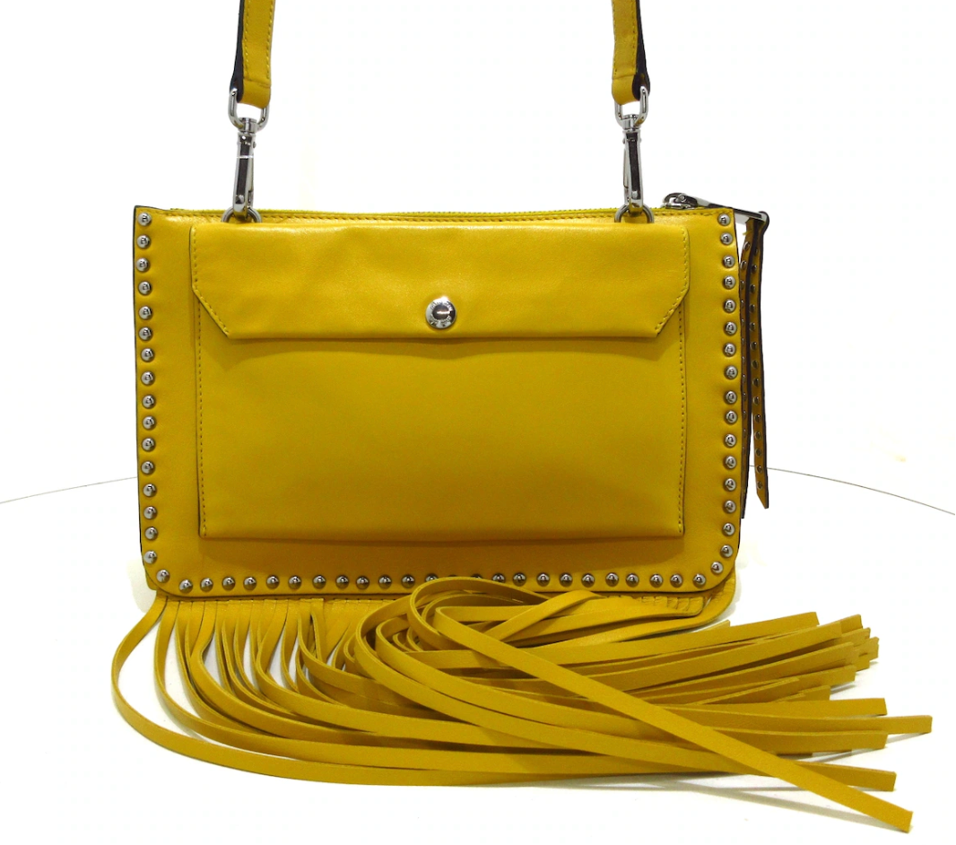 MIU MIU - Yellow Leather Fringe Shoulder Bag