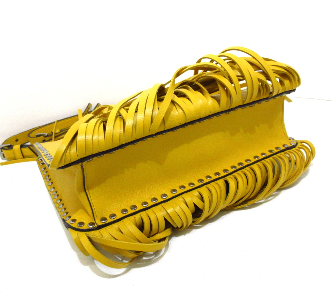 MIU MIU - Yellow Leather Fringe Shoulder Bag