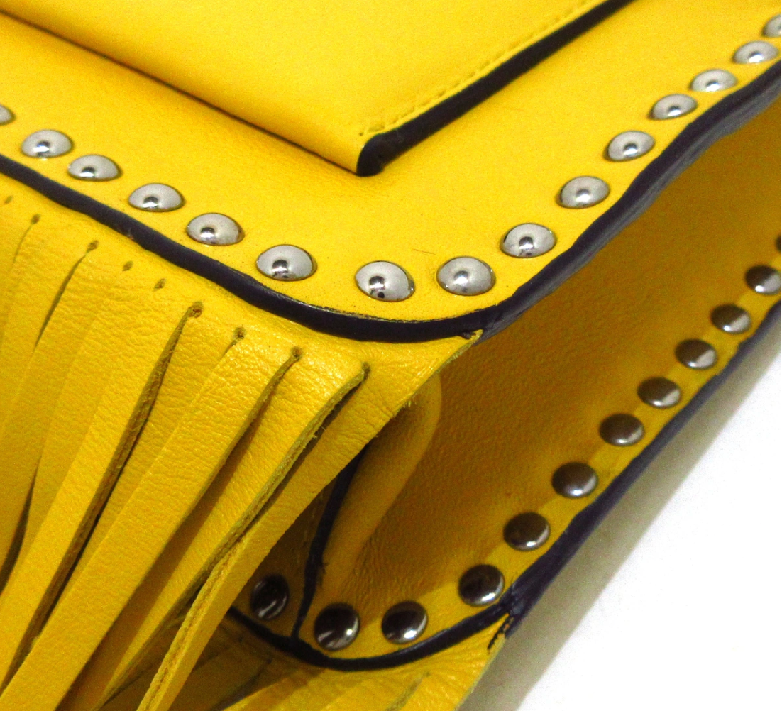 MIU MIU - Yellow Leather Fringe Shoulder Bag