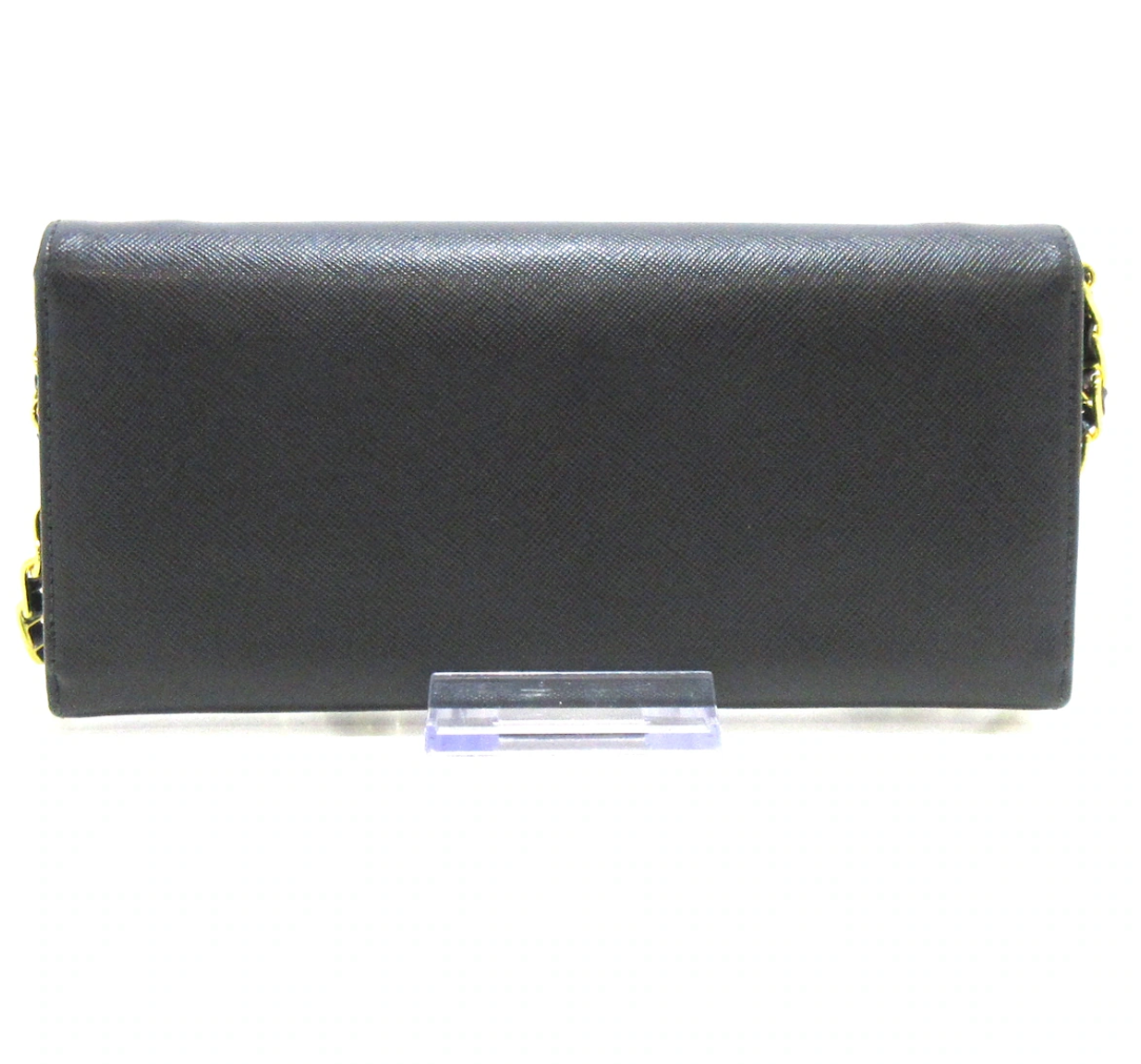 PRADA - Black Saffiano Leather Logo Wallet