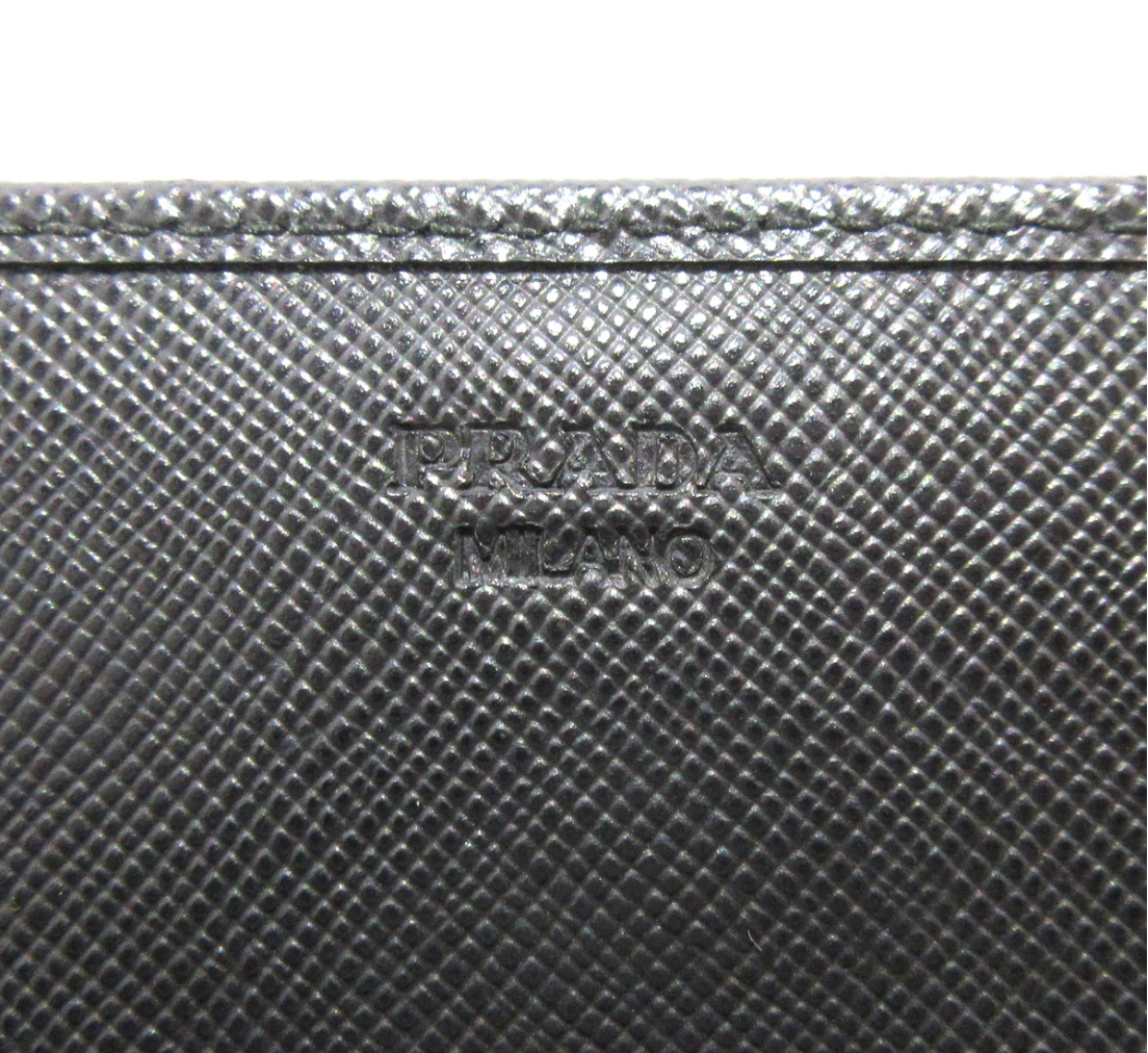 PRADA - Black Saffiano Leather Logo Wallet