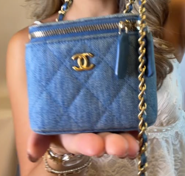 PRE-OWNED CC Mini Vanity Denim Square