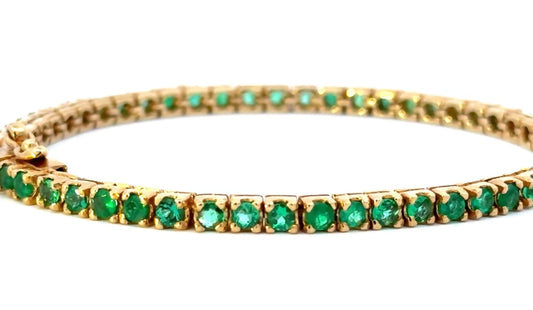 Colombian Emerald Tennis Bracelet 18K Yellow Gold (4 CTW)