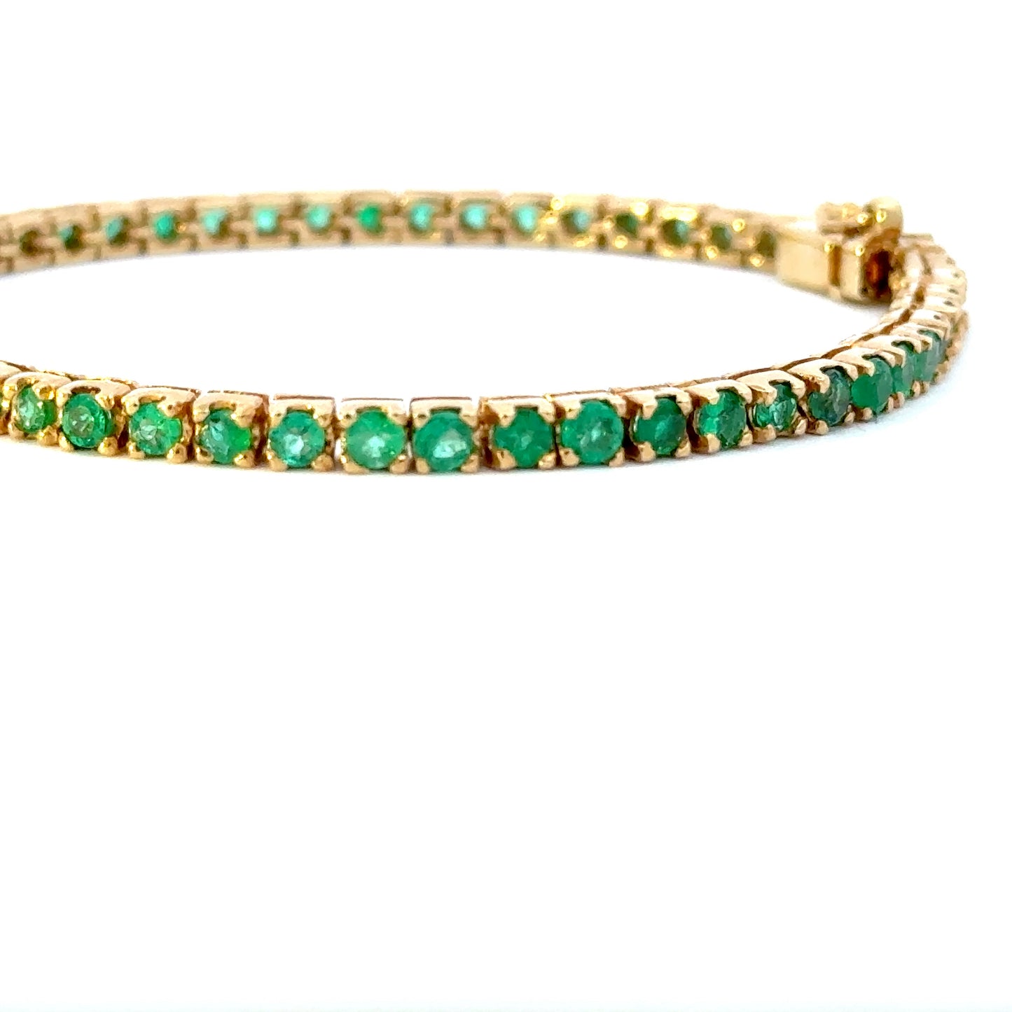 Colombian Emerald Tennis Bracelet 18K Yellow Gold (4 CTW)