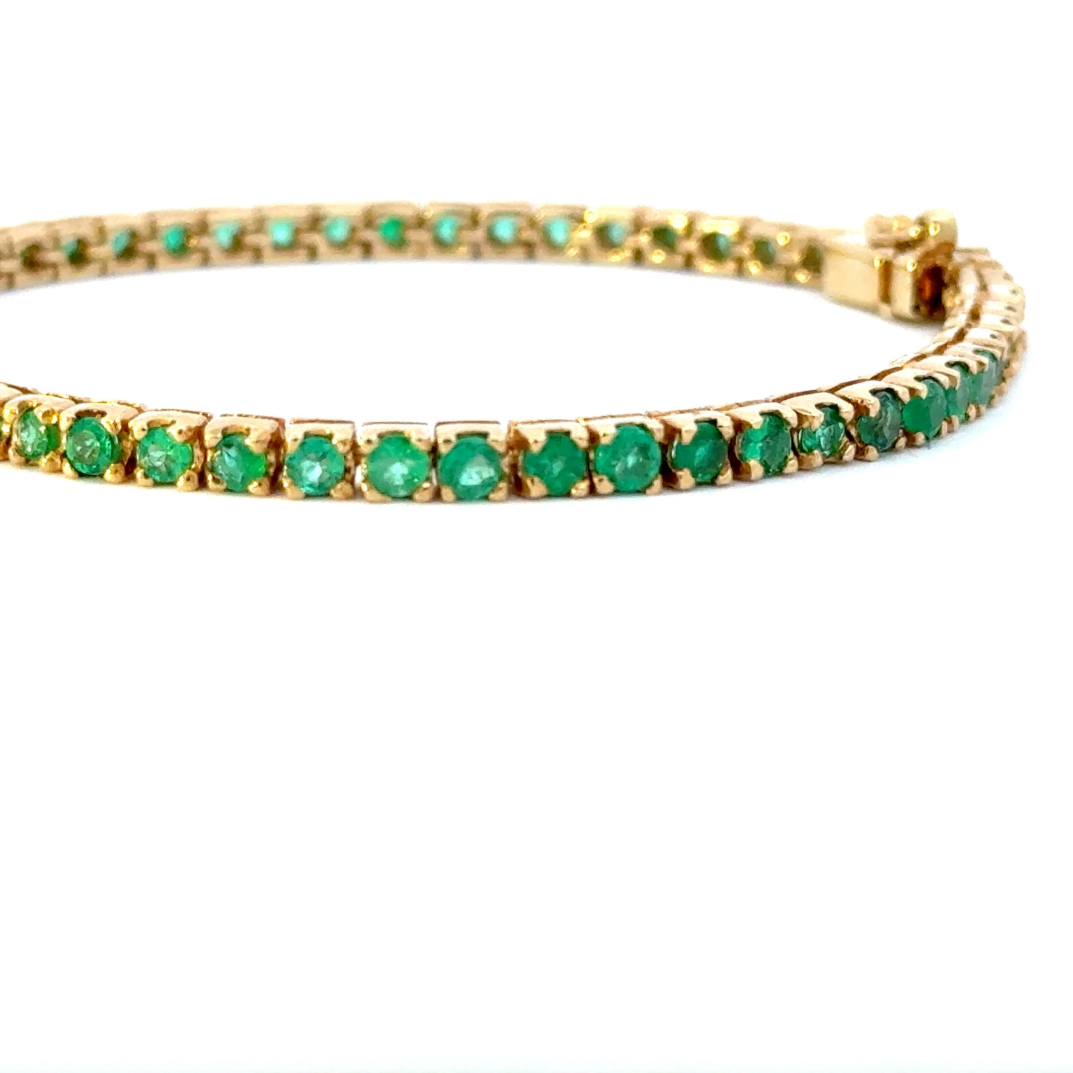 Colombian Emerald Tennis Bracelet 18K Yellow Gold (4 CTW)