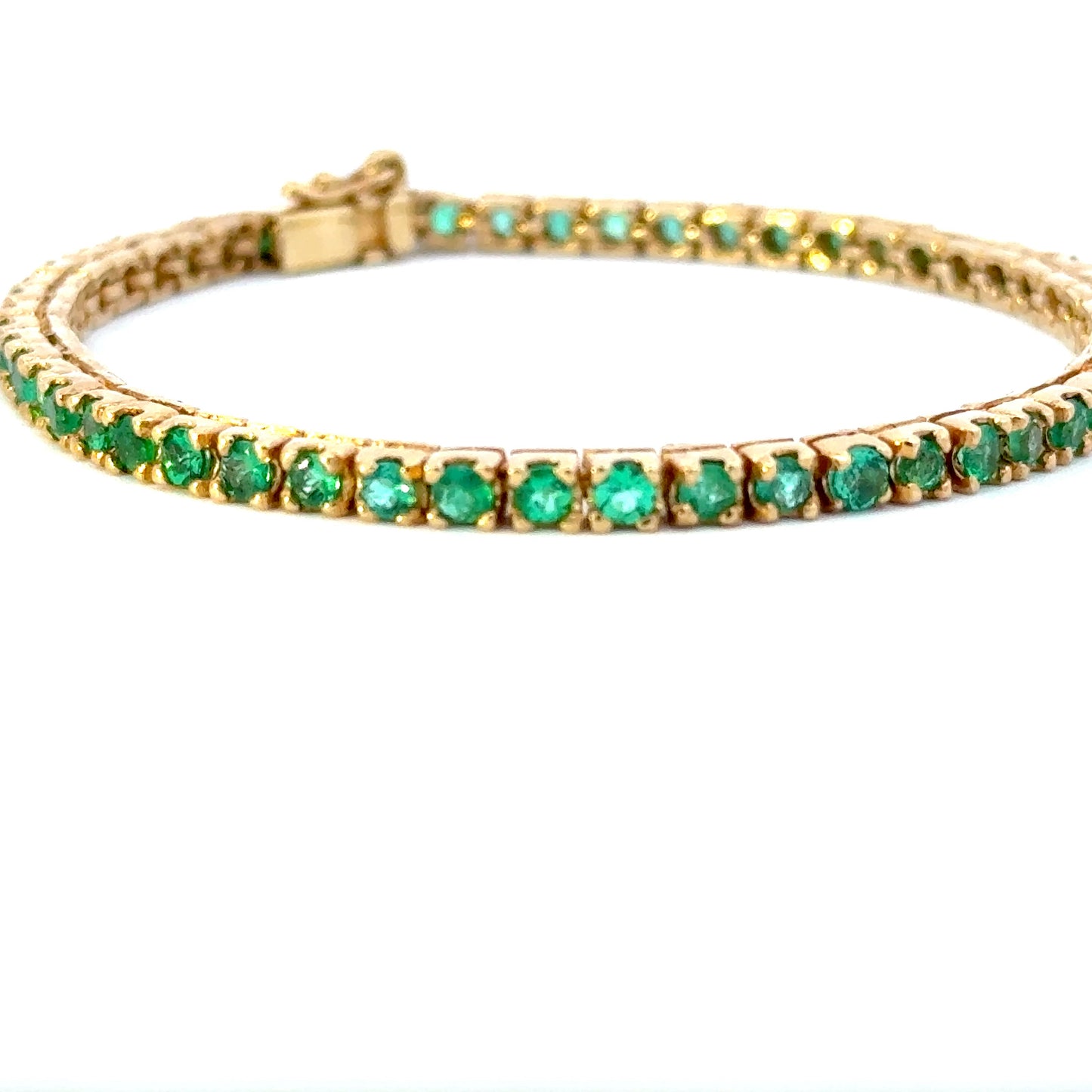 Colombian Emerald Tennis Bracelet 18K Yellow Gold (4 CTW)