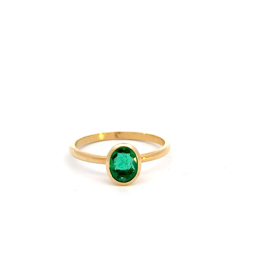 Colombian Emerald Ring 18K Yellow Gold