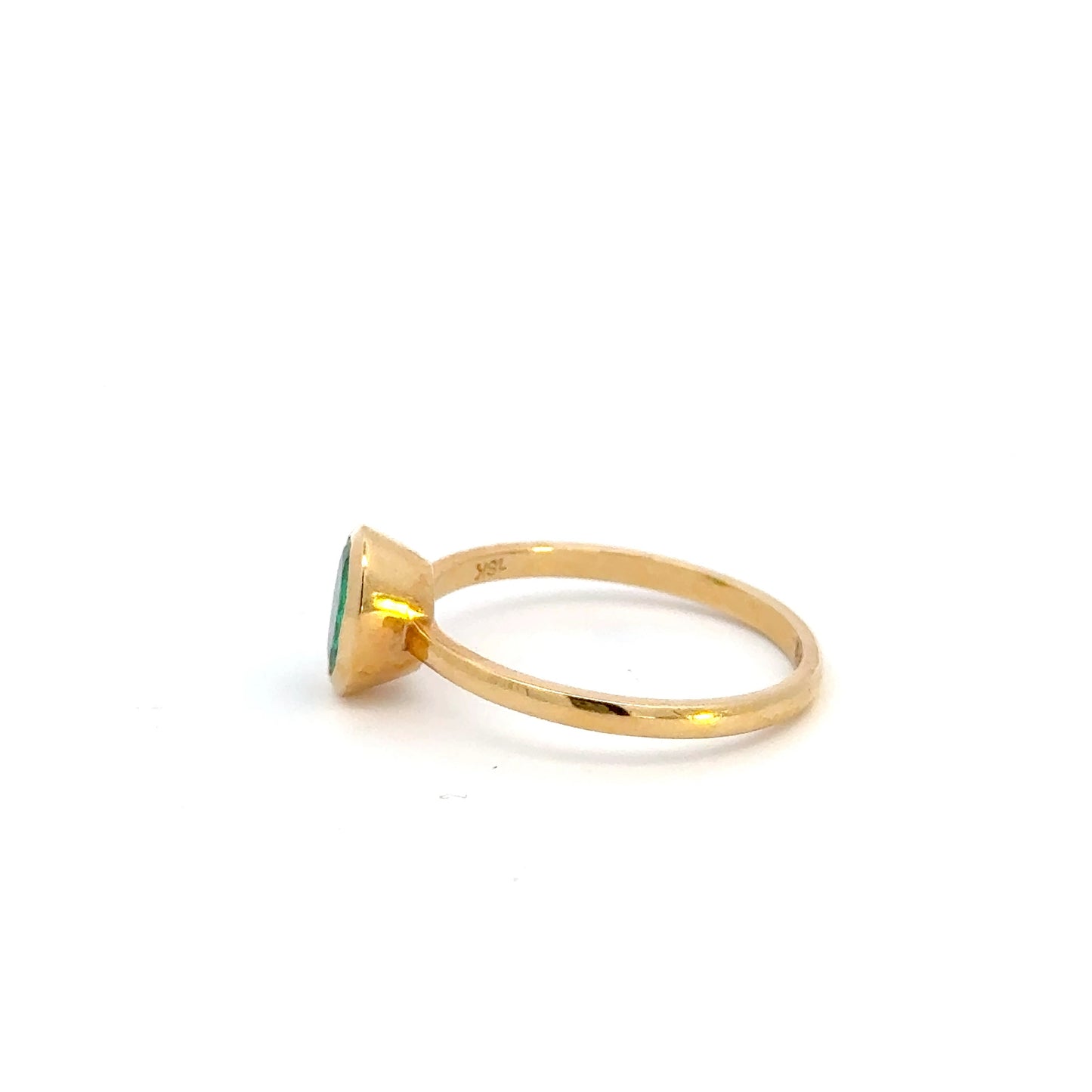 Anillo Esmeralda Colombiana Oro Amarillo 18K