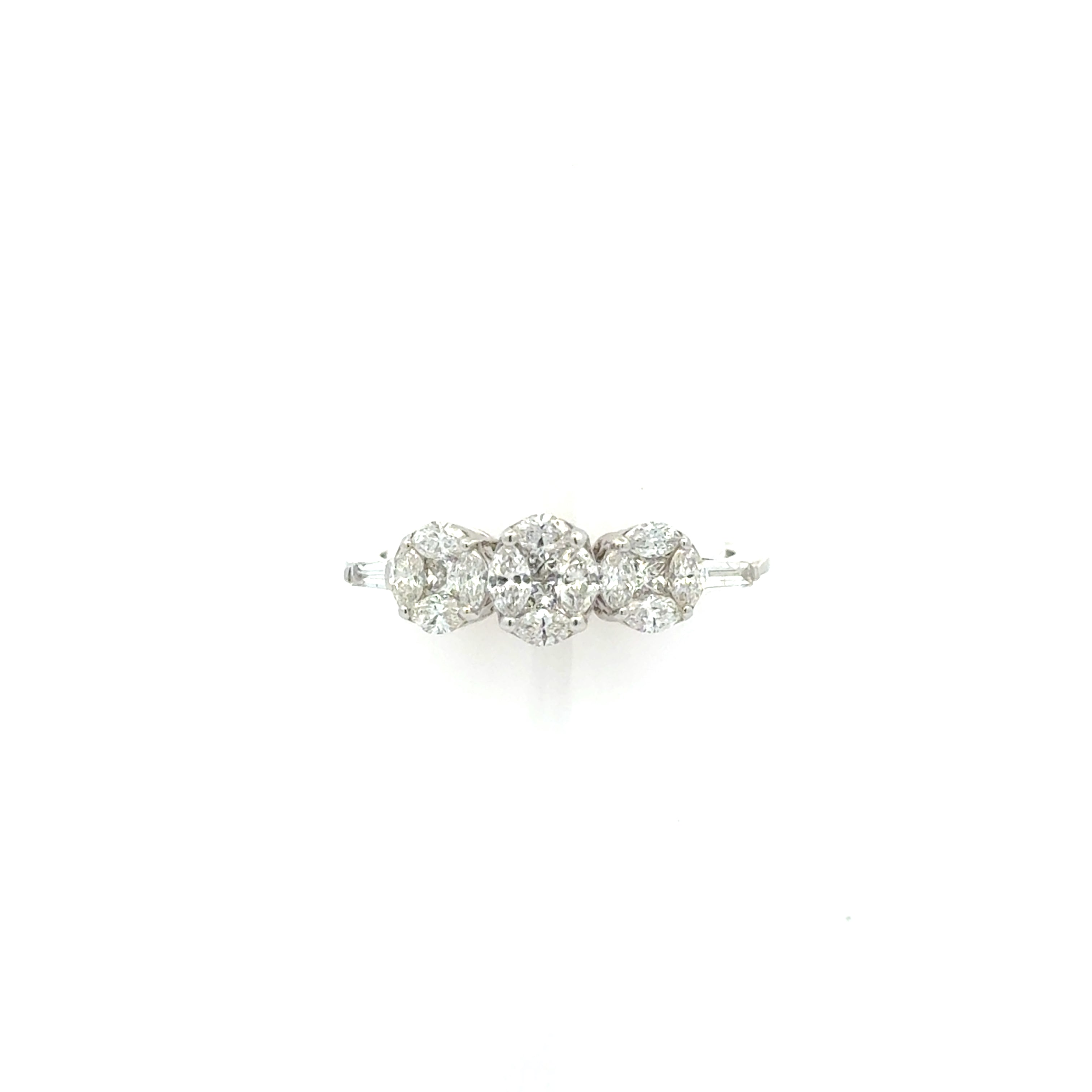 14K White NATURAL Gold Diamond Ring – 0.80ct