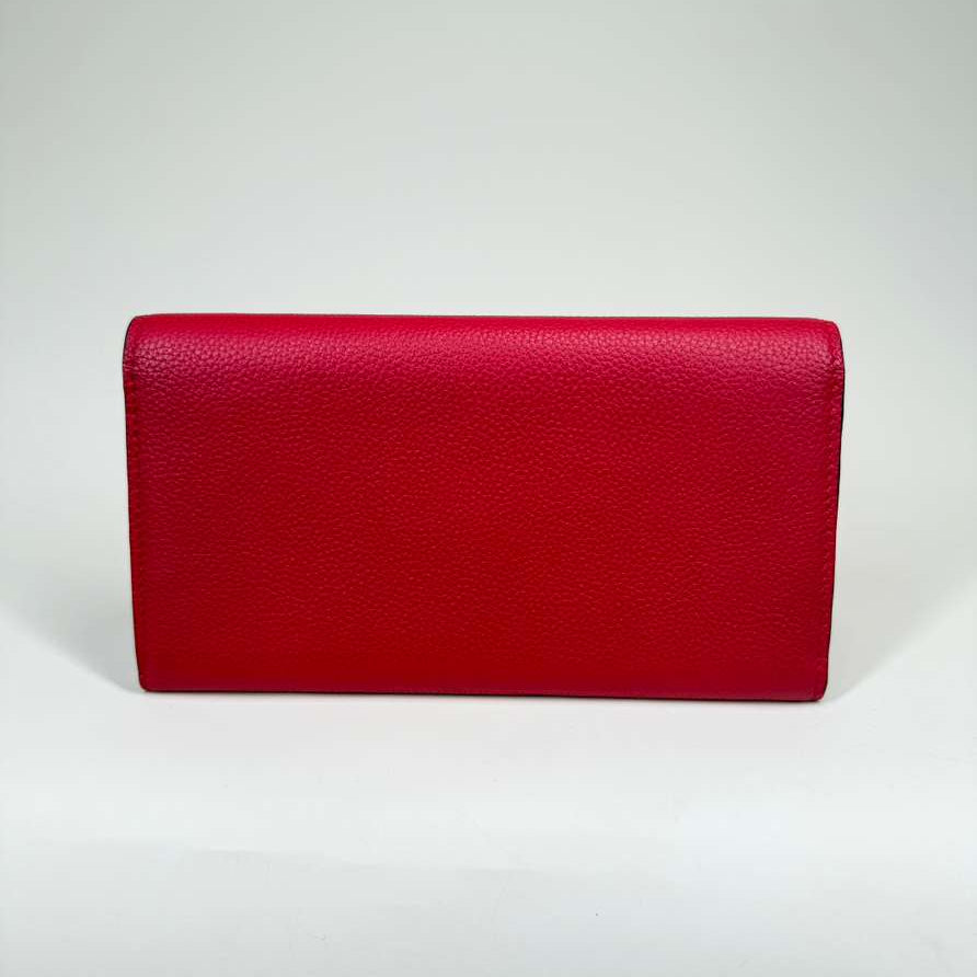 PRE-OWNED LV Bifold Long Wallet Monogram Portefeuille Double V