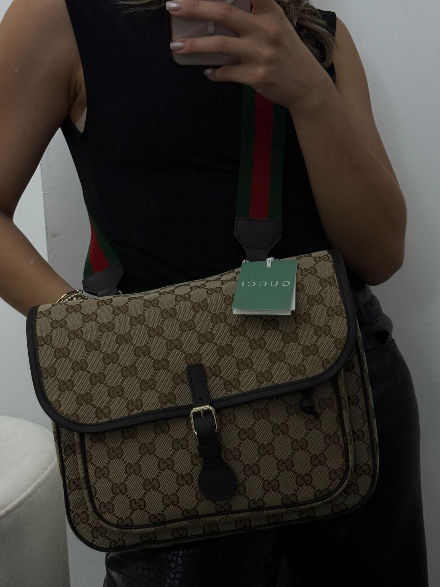 PRE-OWNED GG Monogram Shoulder Bag
