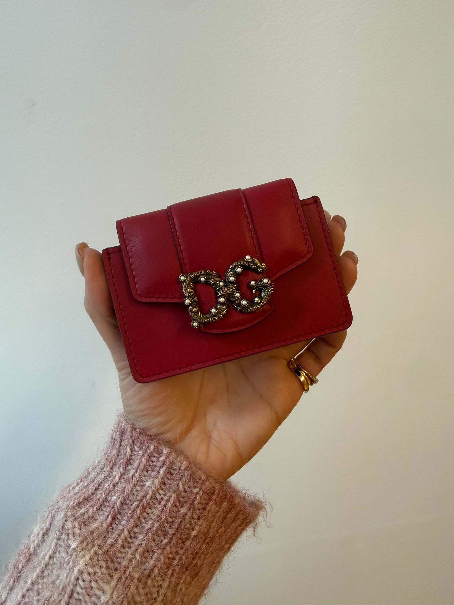 PRE-OWNED D&G Red Leather Wallet