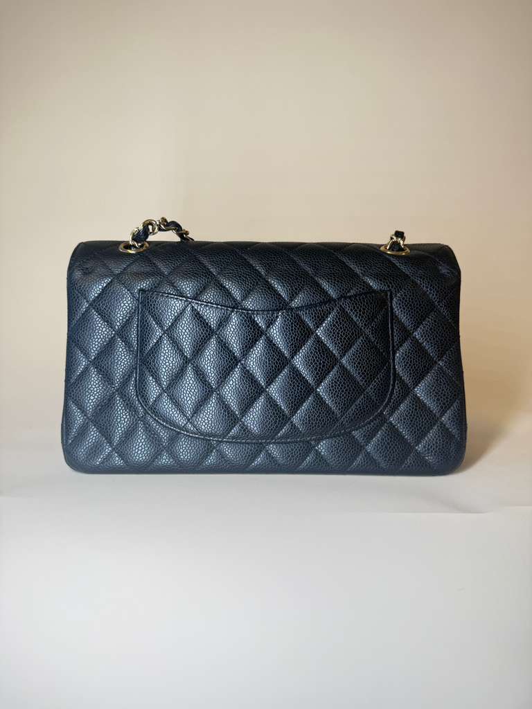 PRE-OWNED CC Classic Flap Medium Caviar Black