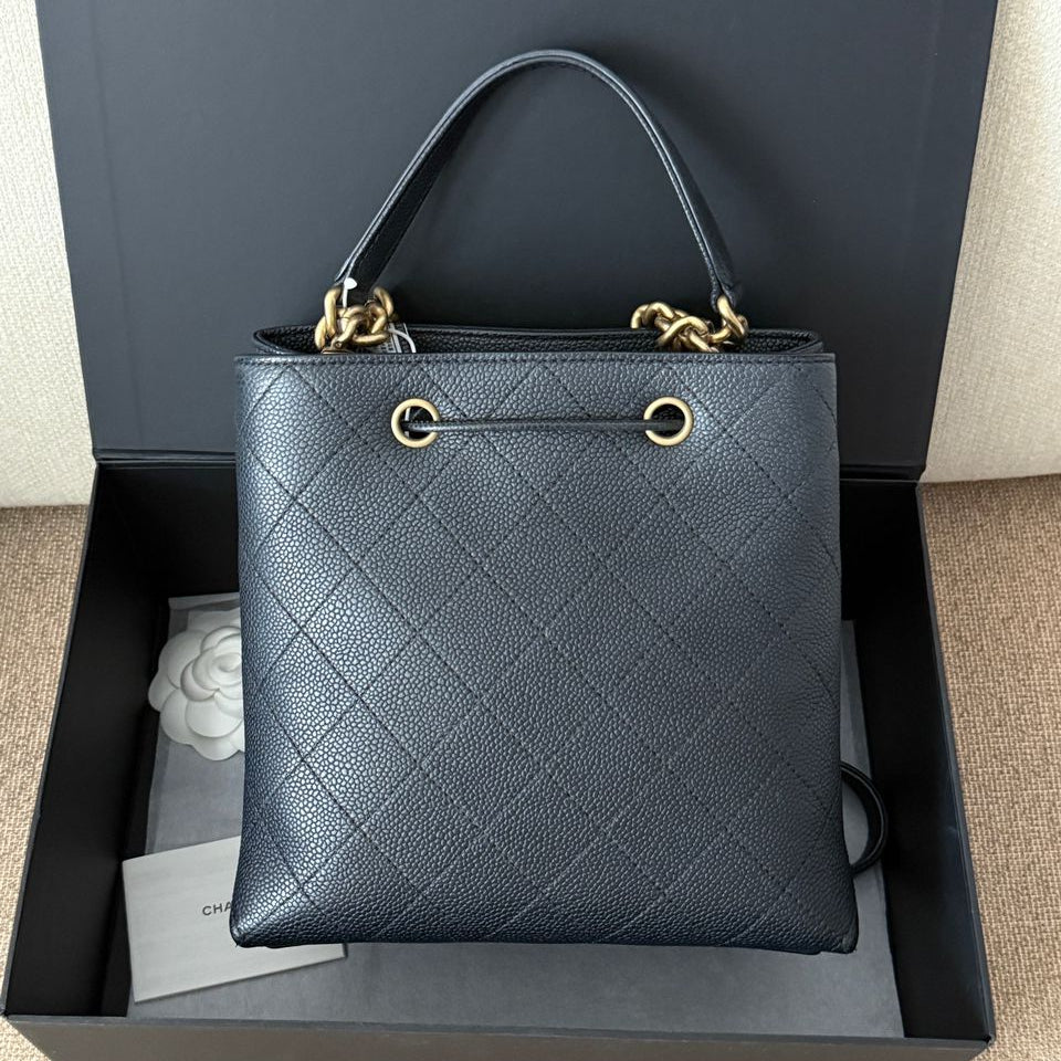 PRE-OWNED CC Drawstring Bucket Bag 