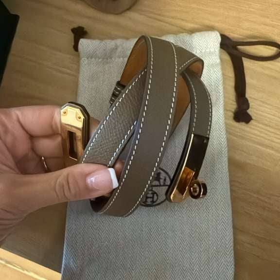 PRE-OWNED Epsom Kelly Belt Etoupe