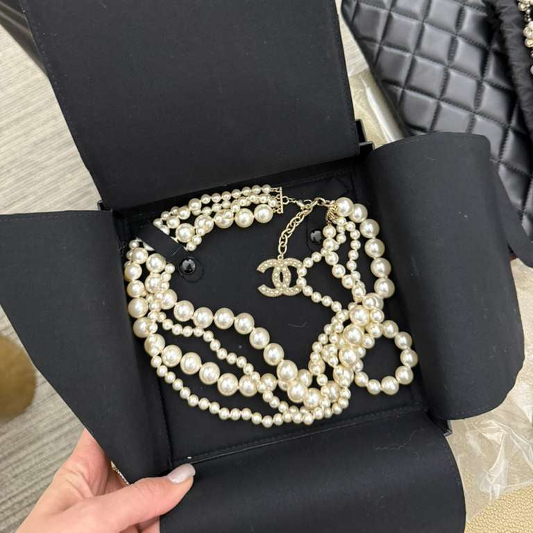 PRE-OWNED CC Long Pearl Necklace