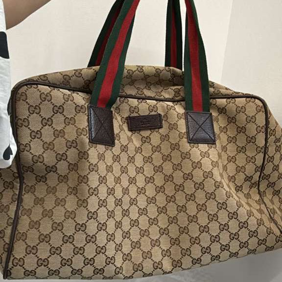 PRE-OWNED GG Monogram Canvas Shoulder Bag