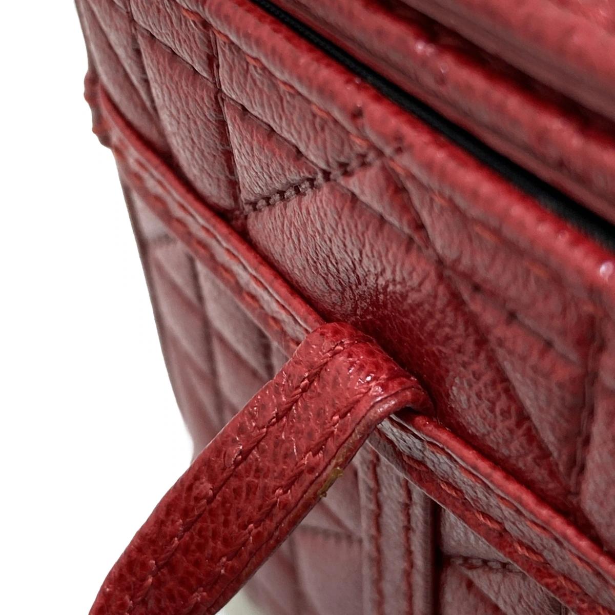 DIOR - Cannage Stitch Red Leather Handbag