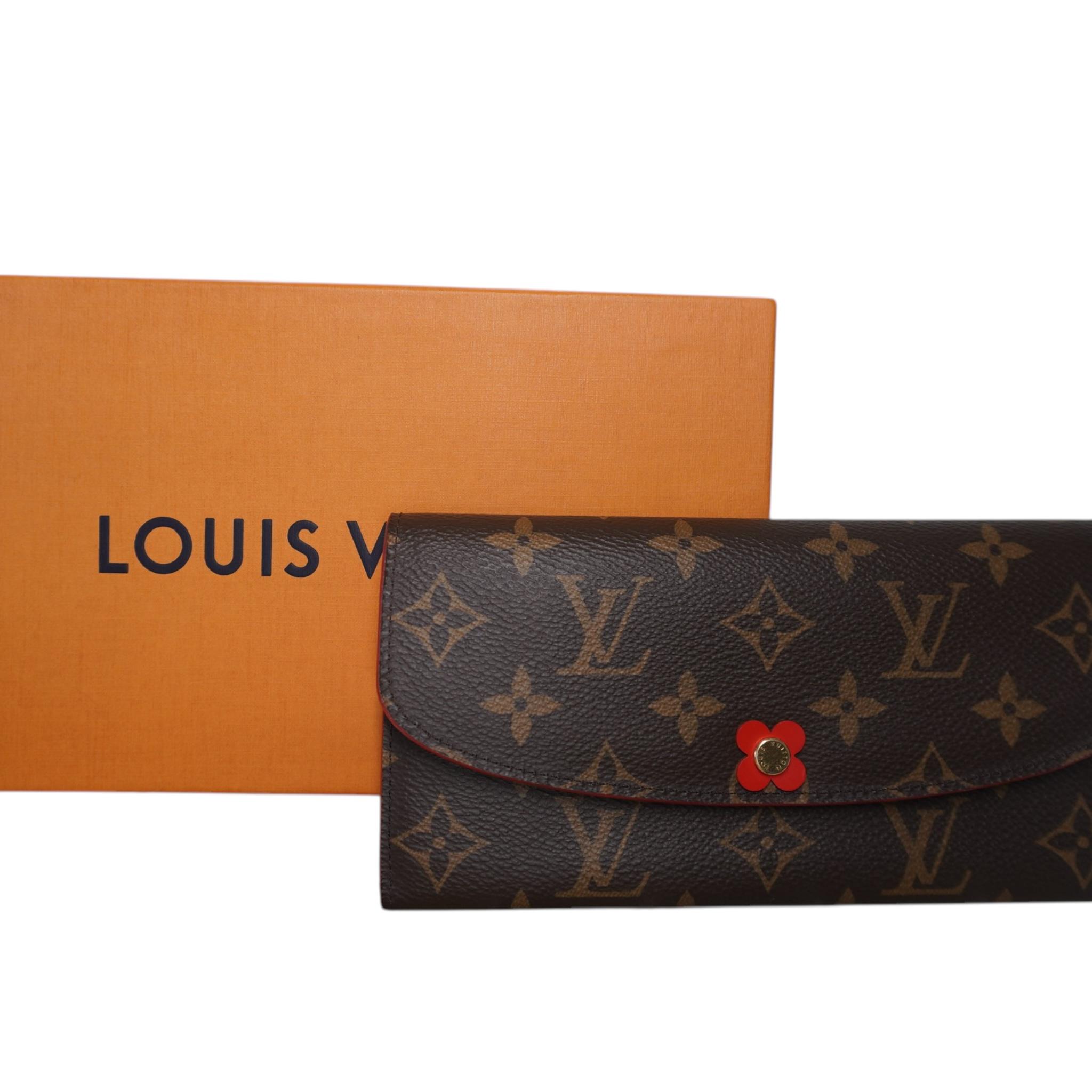 PRE-OWNED LV Flower Monogram Canvas Emilie Wallet